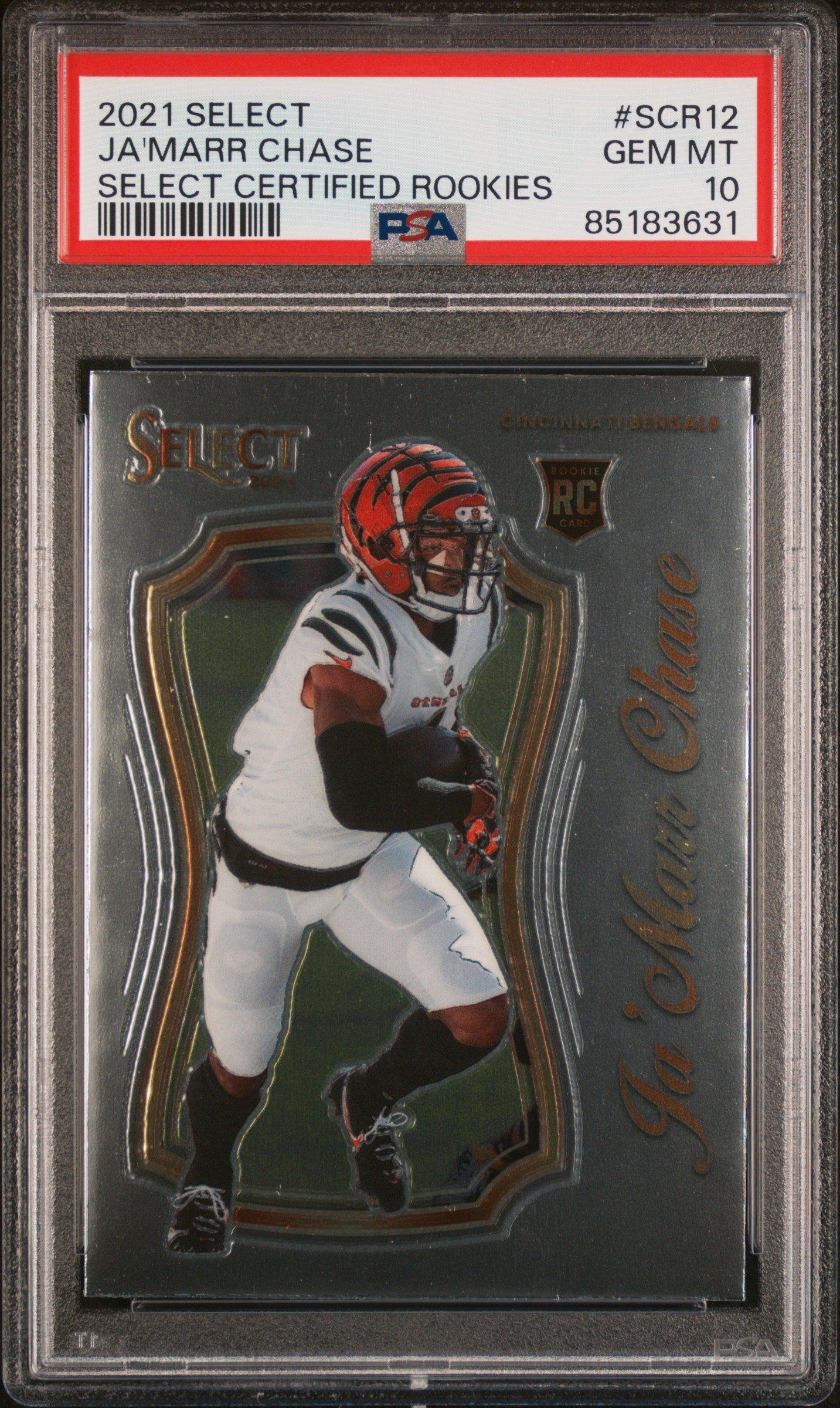 2021 Panini Select Select Certified Rookies Scr12 Ja'marr Chase PSA 10