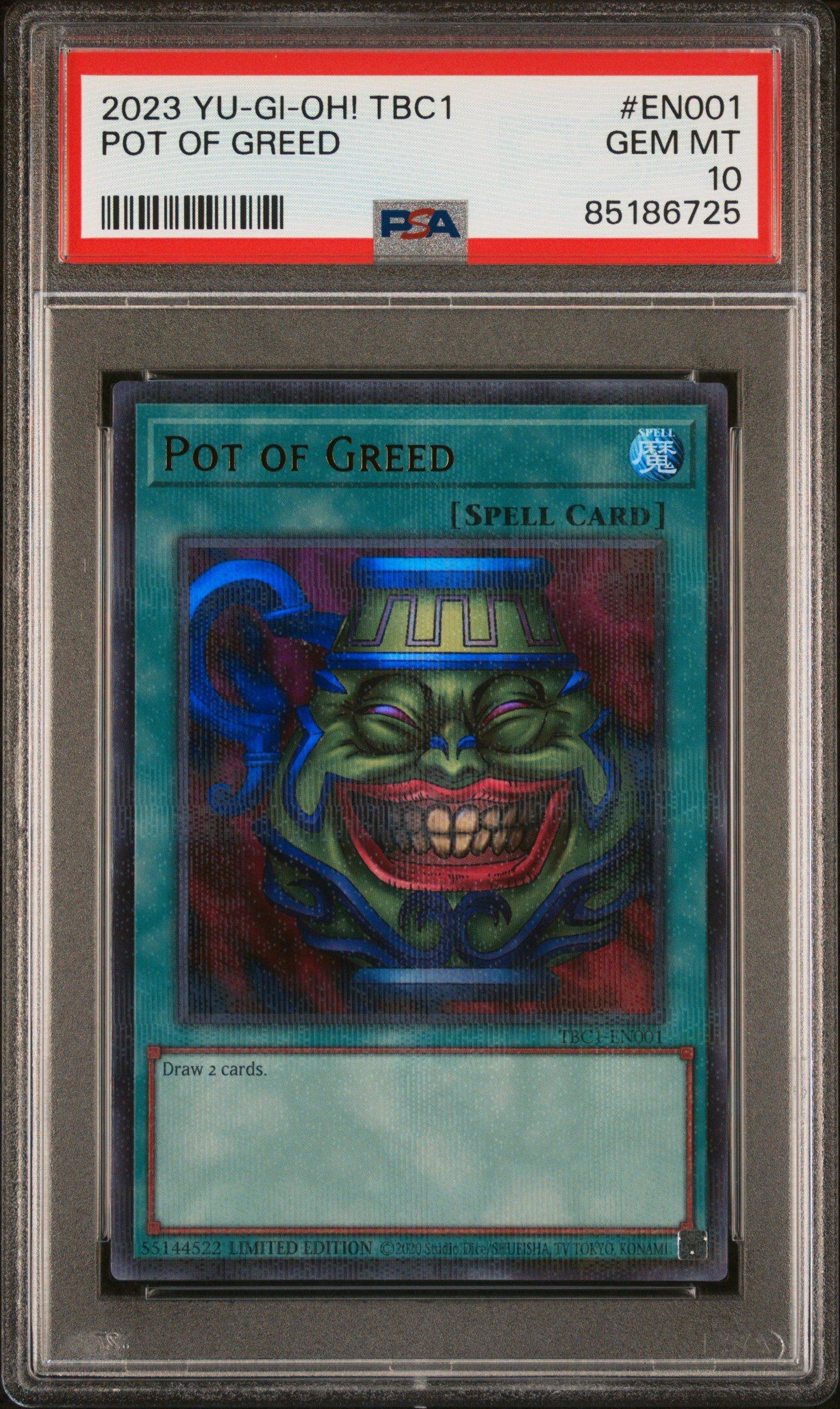 PSA10 強欲な壺 レリーフ Pot of Greed 2023 Yu-gi-oh! Tbc1-the Pot Collection En001 Pot Of Greed PSA 10