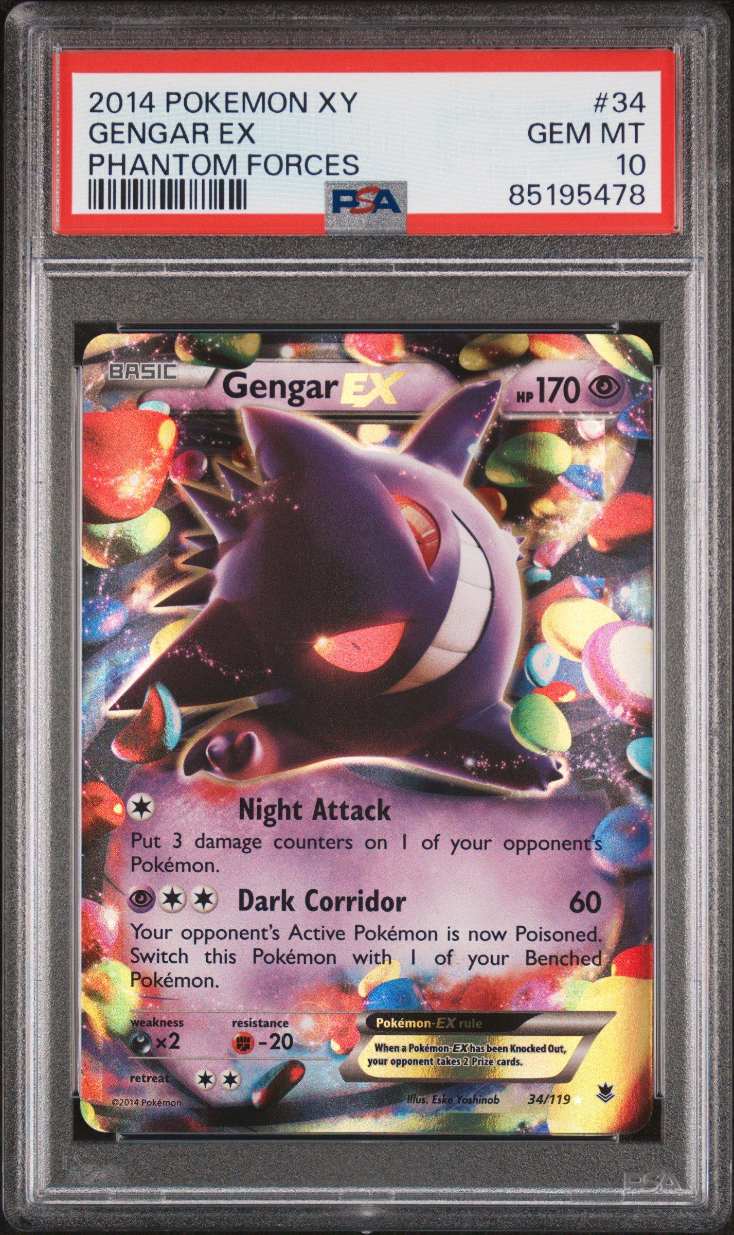 2014 Pokemon Xy Phantom Forces 34 Gengar Ex PSA 10 | GameStop