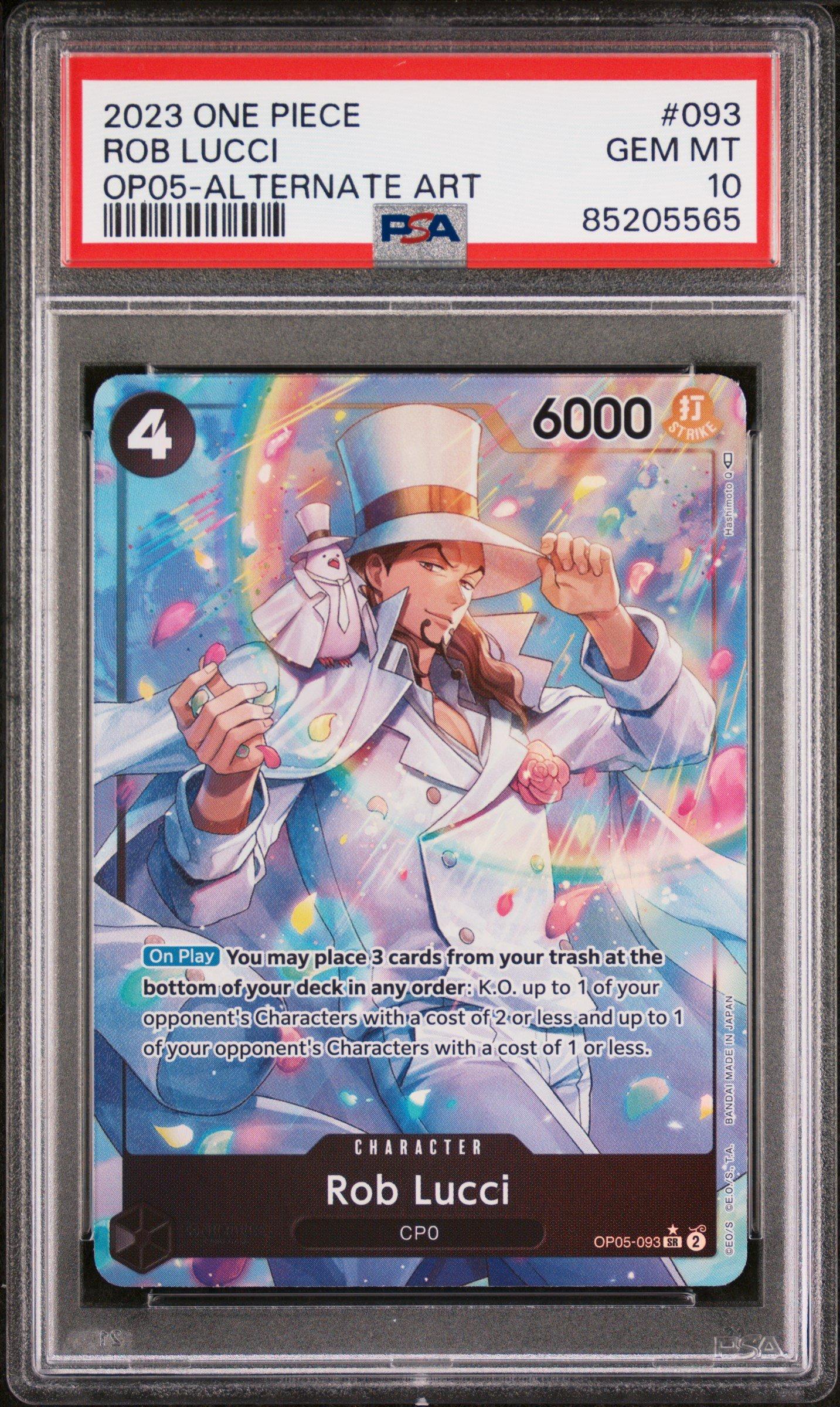 2023 One Piece Op05-awakening Of The New Era 093 Rob Lucci Alternate Art PSA 10