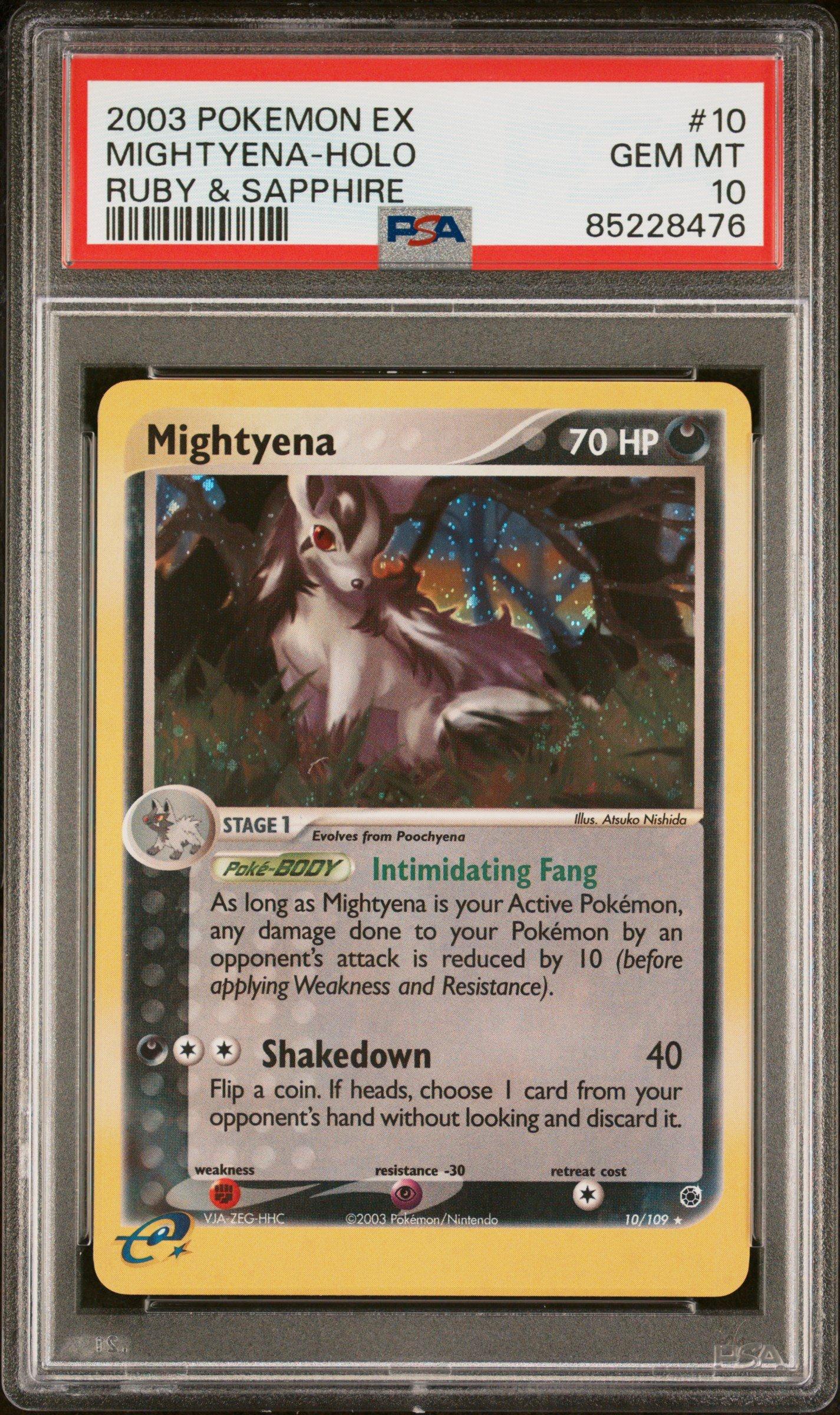 2003 Pokemon Ex Ruby & Sapphire 10 Mightyena-holo Psa 10 