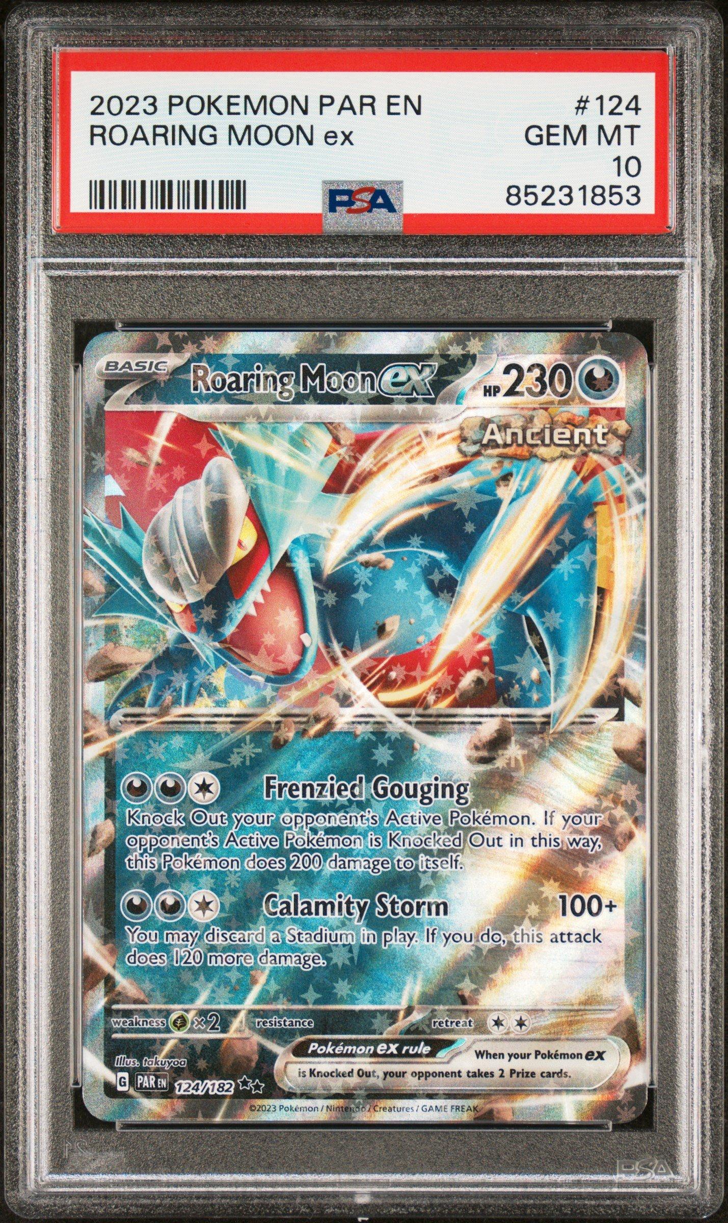 2023 Pokemon Par En-paradox Rift 124 Roaring Moon Ex PSA 10