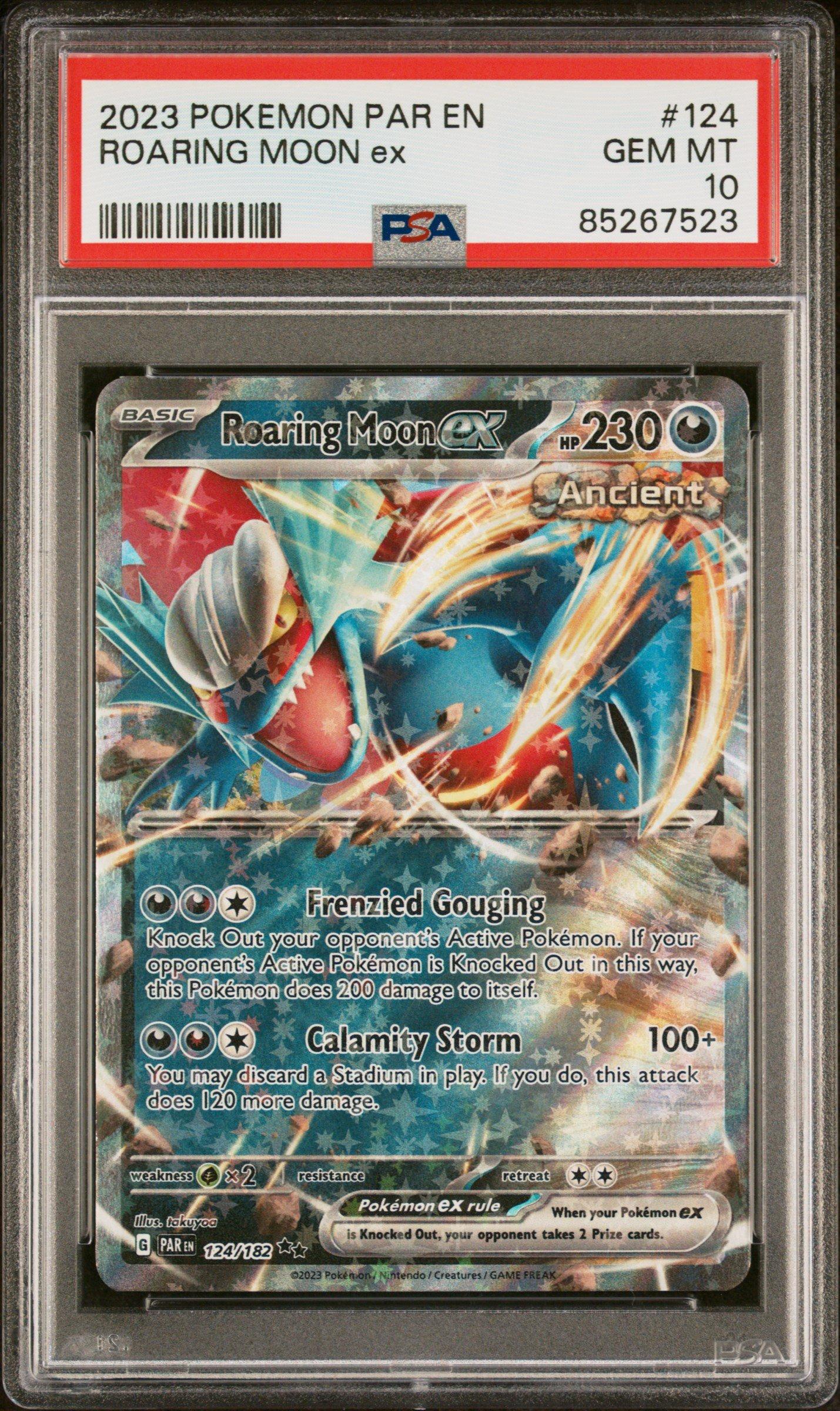 2023 Pokemon Par En-paradox Rift 124 Roaring Moon Ex PSA 10 Graded