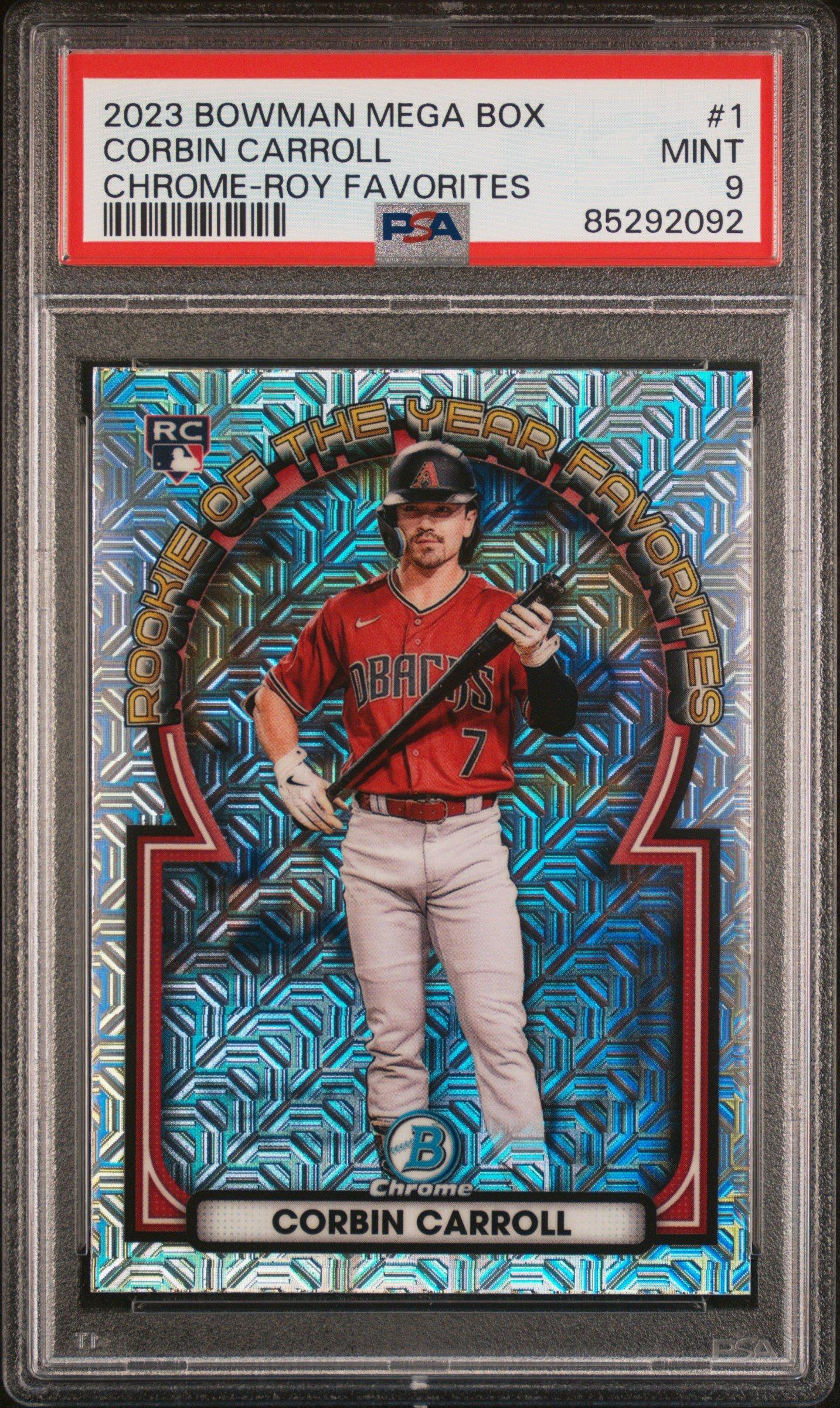 2023 Bowman Mega Box Chrome Roy Favorites 1 Corbin Carroll PSA 9