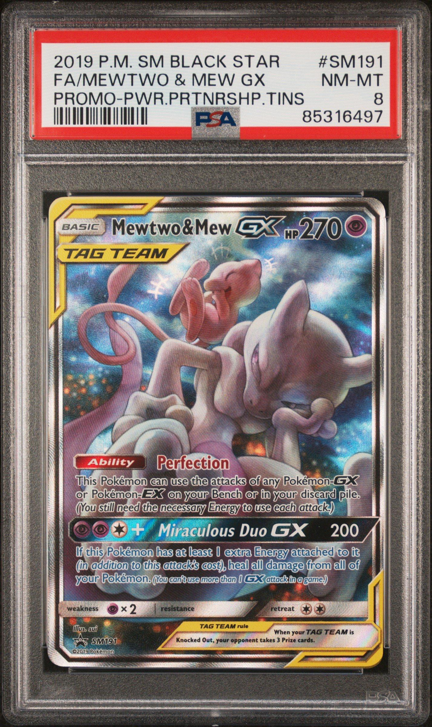 2019 Pokemon Sm Black Star Promo Sm191 Full Art/mewtwo & Mew Gx Power ...