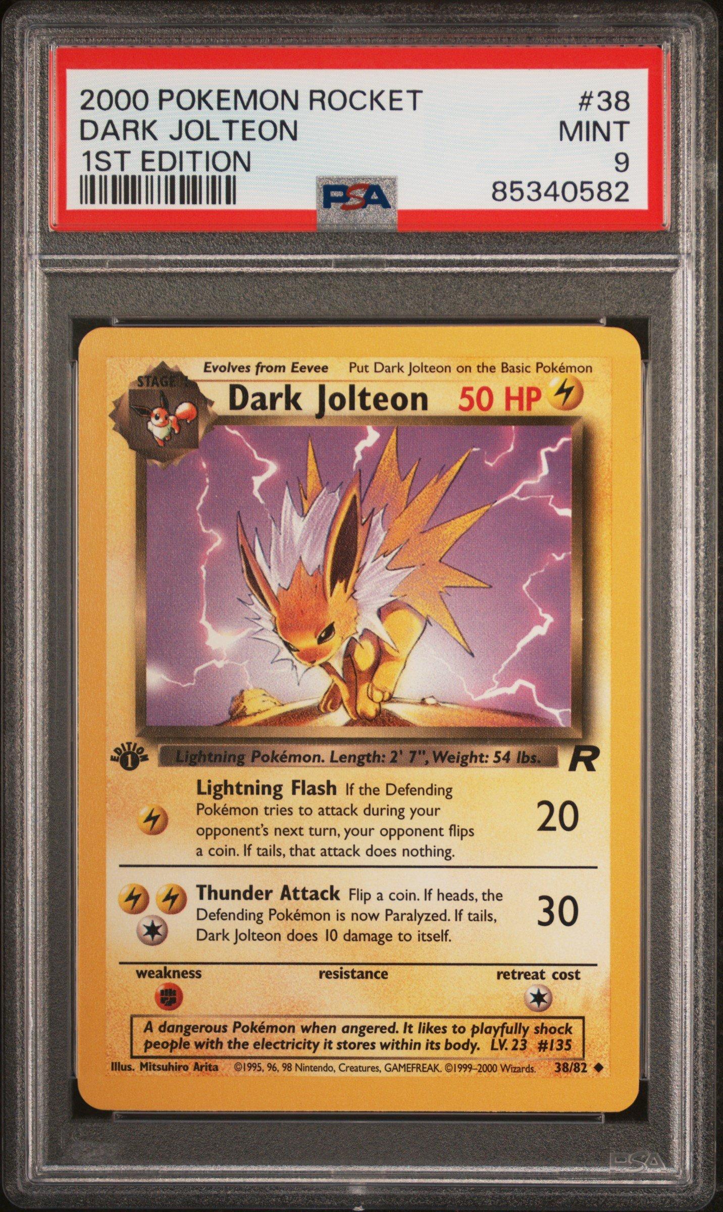2000 Pokemon Rocket 38 Dark Jolteon 1st Edition PSA 9 Graded Card