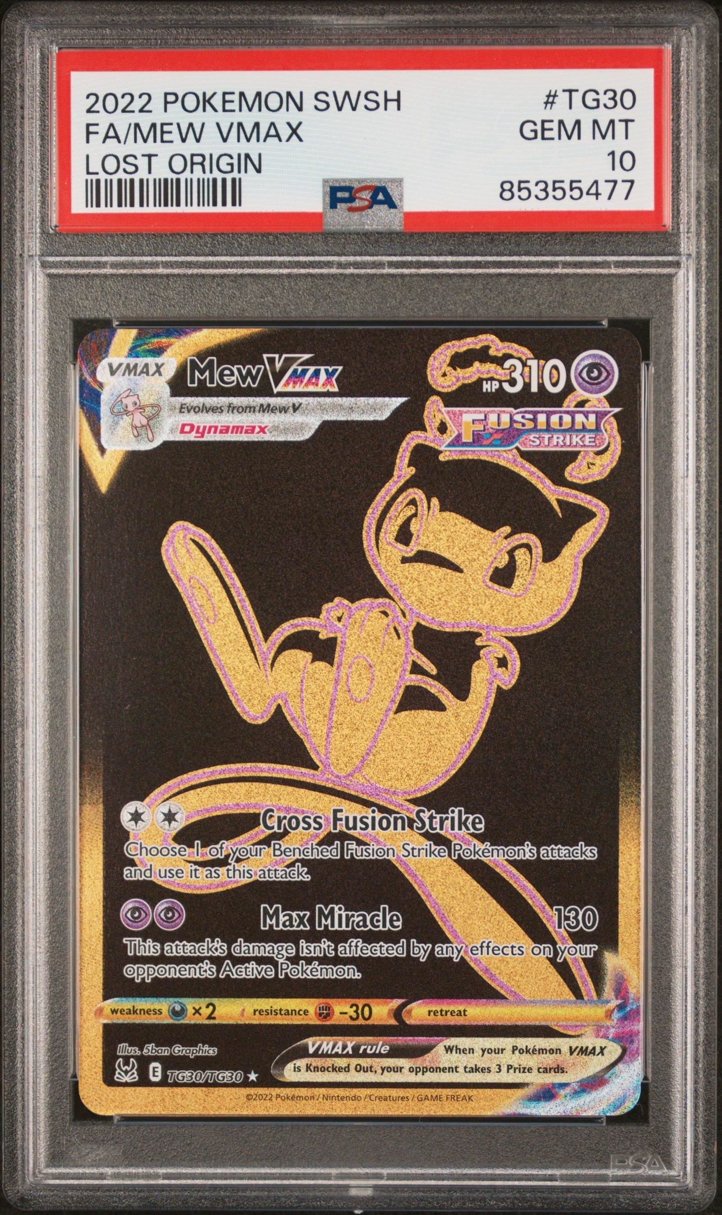 2022 Pokemon Sword & Shield Lost Origin Tg30 Full Art/mew Vmax PSA