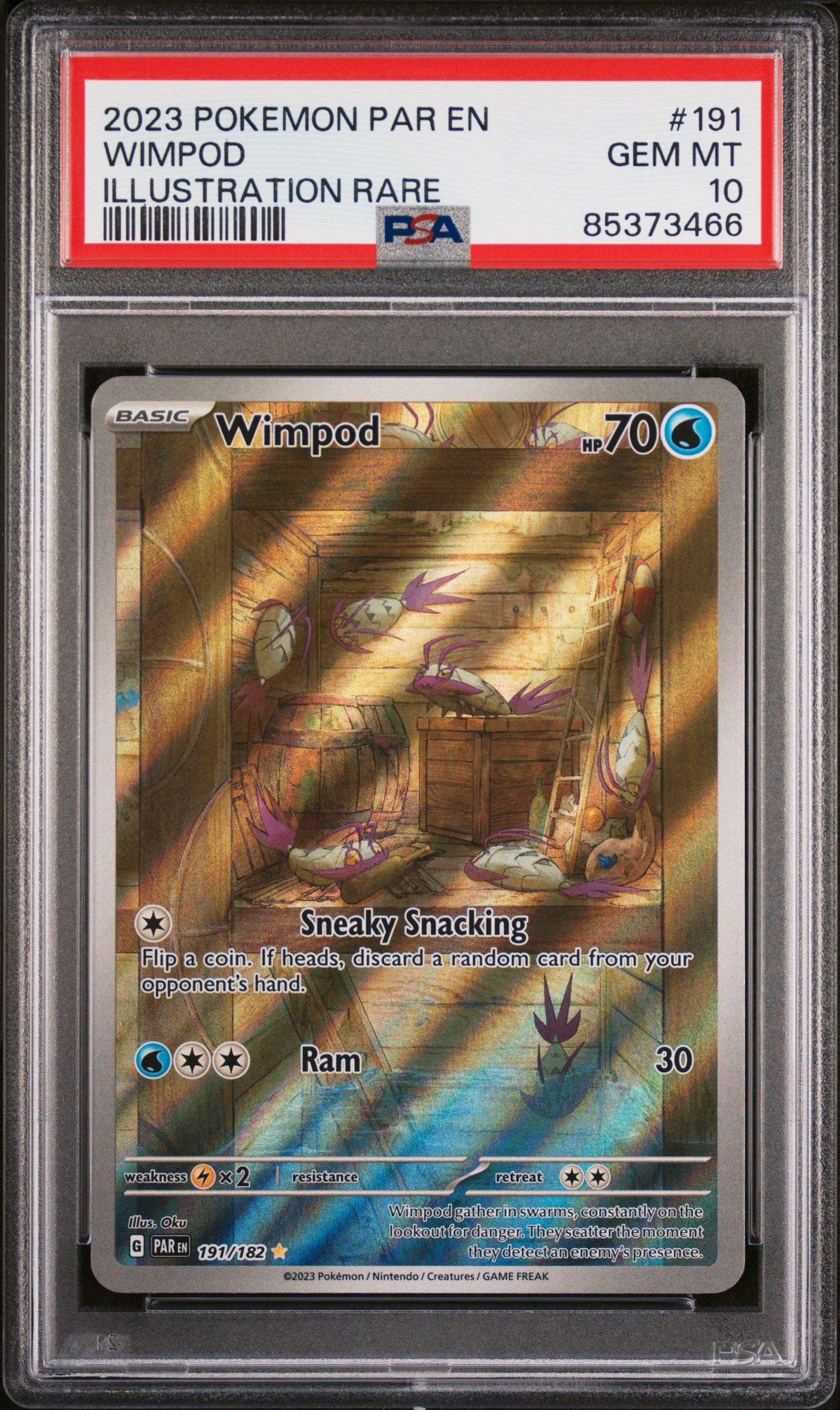 2023 Pokemon Par En-paradox Rift 191 Wimpod Illustration Rare PSA 10