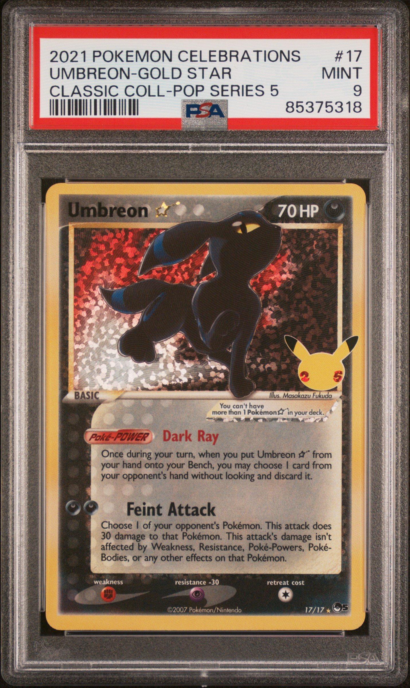 2021 Pokémon Umbreon-Gold Star PSA 10 2021 Pokemon Celebrations Classic Collection 17 Umbreon-gold