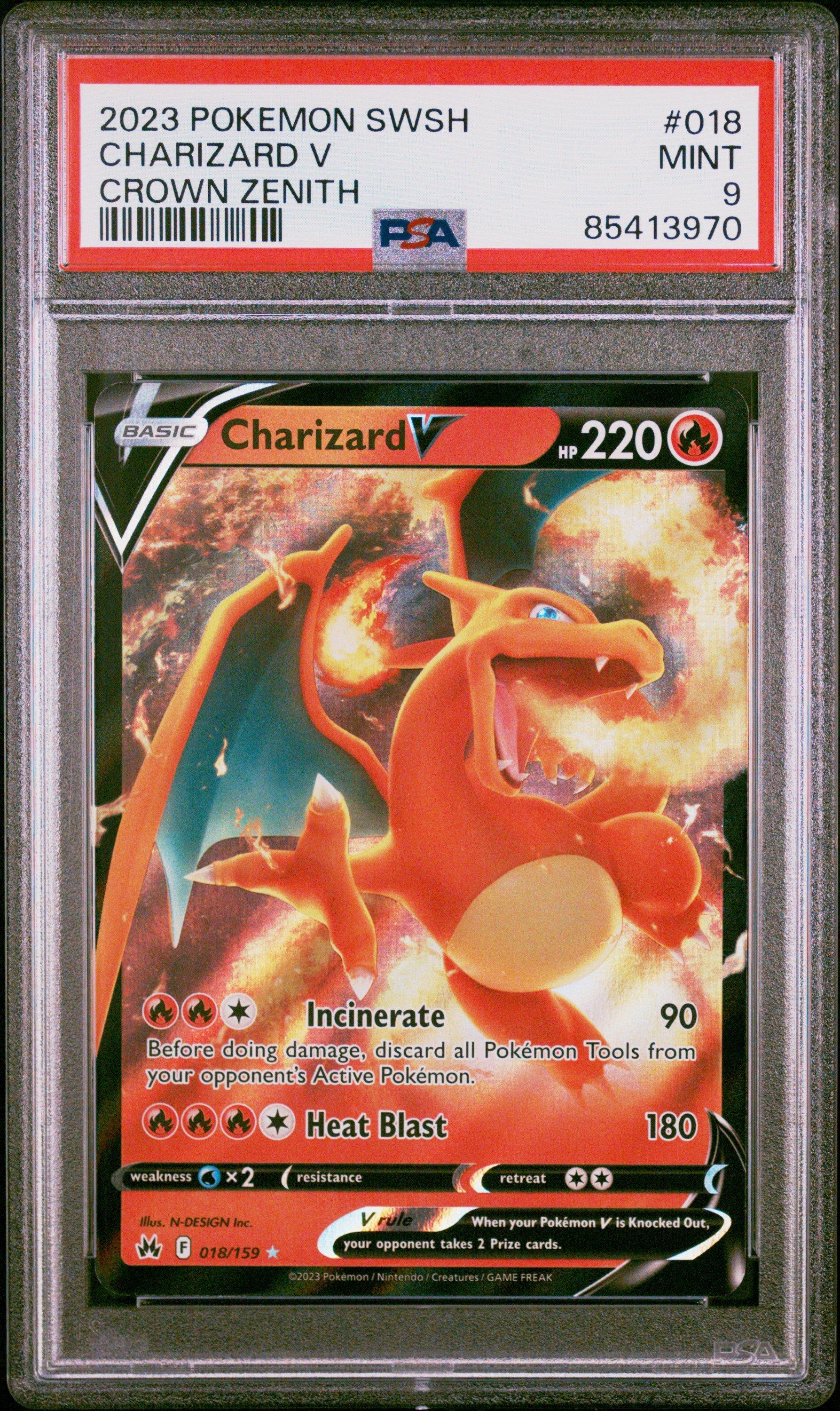 2023 Pokemon Sword And Shield Crown Zenith 018 Charizard V PSA 9