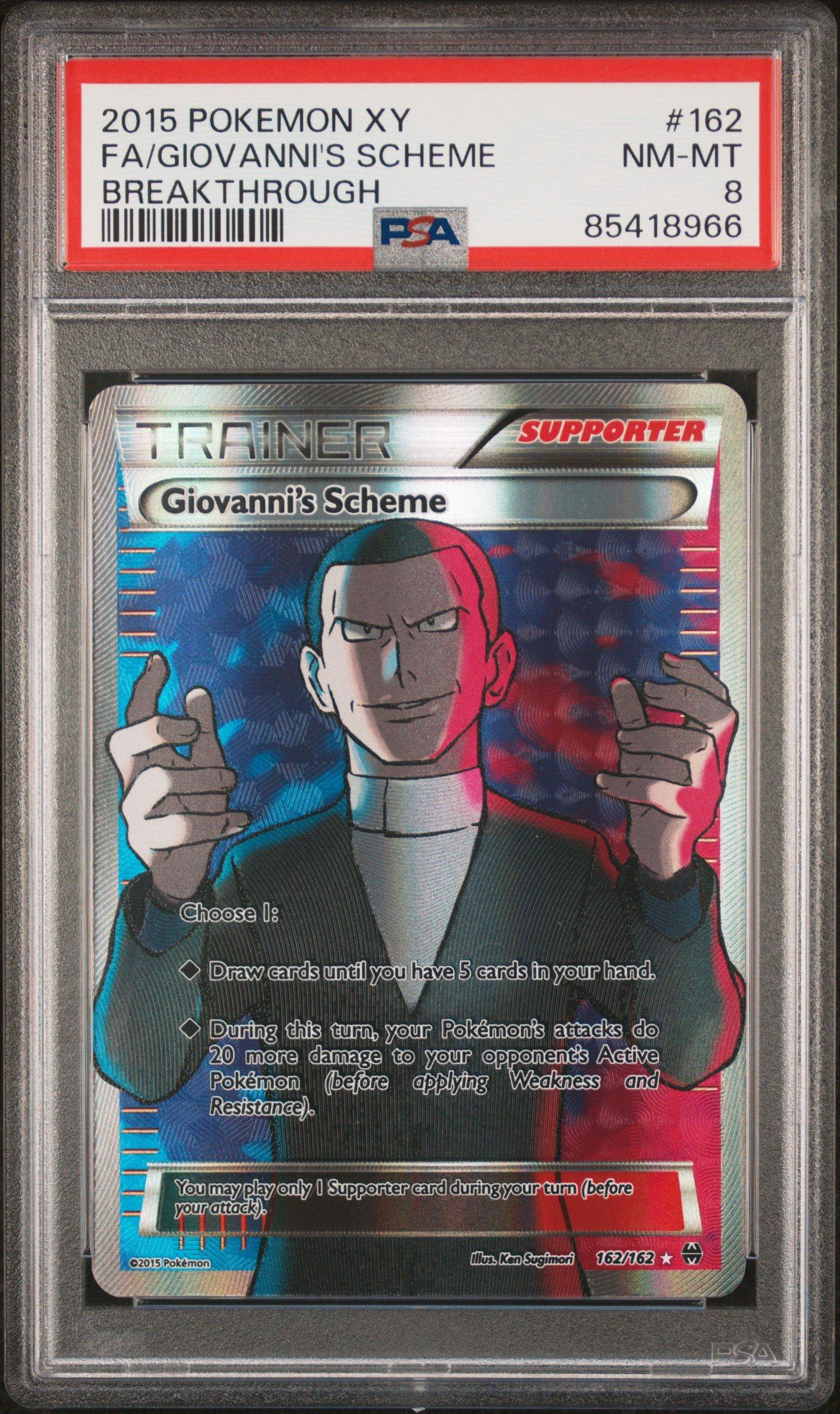 2015 Pokemon Xy Breakthrough 162 Full Art/giovanni's Scheme PSA 8
