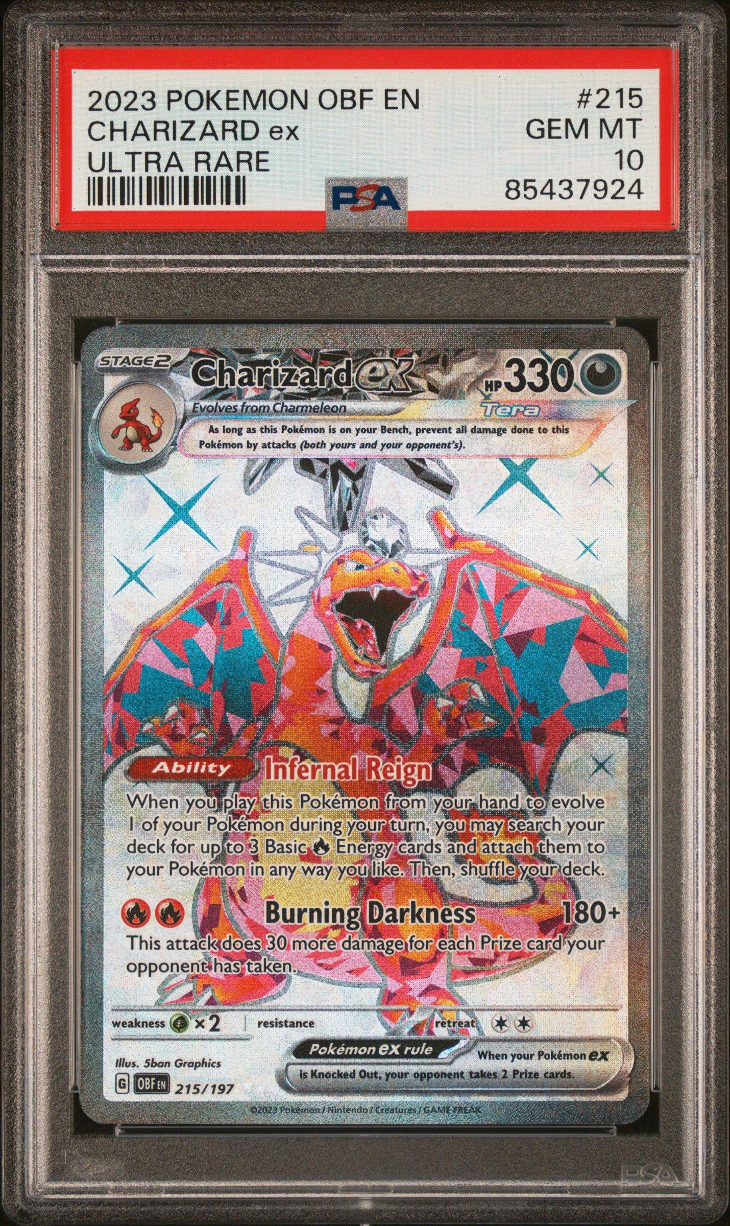 2023 Pokemon Obf En-obsidian Flames 215 Charizard Ex PSA 10