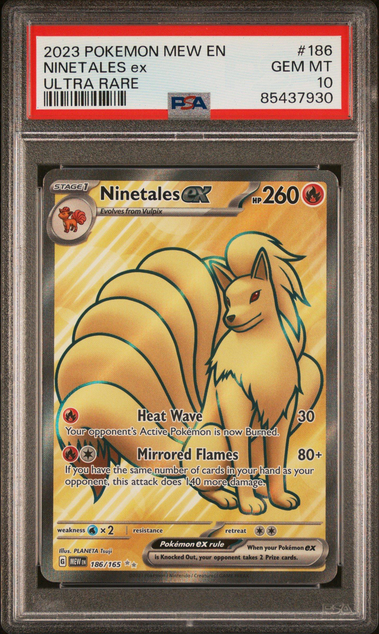 2023 Pokemon Mew En-151 186 Ninetales Ex Ultra Rare PSA 10 Graded