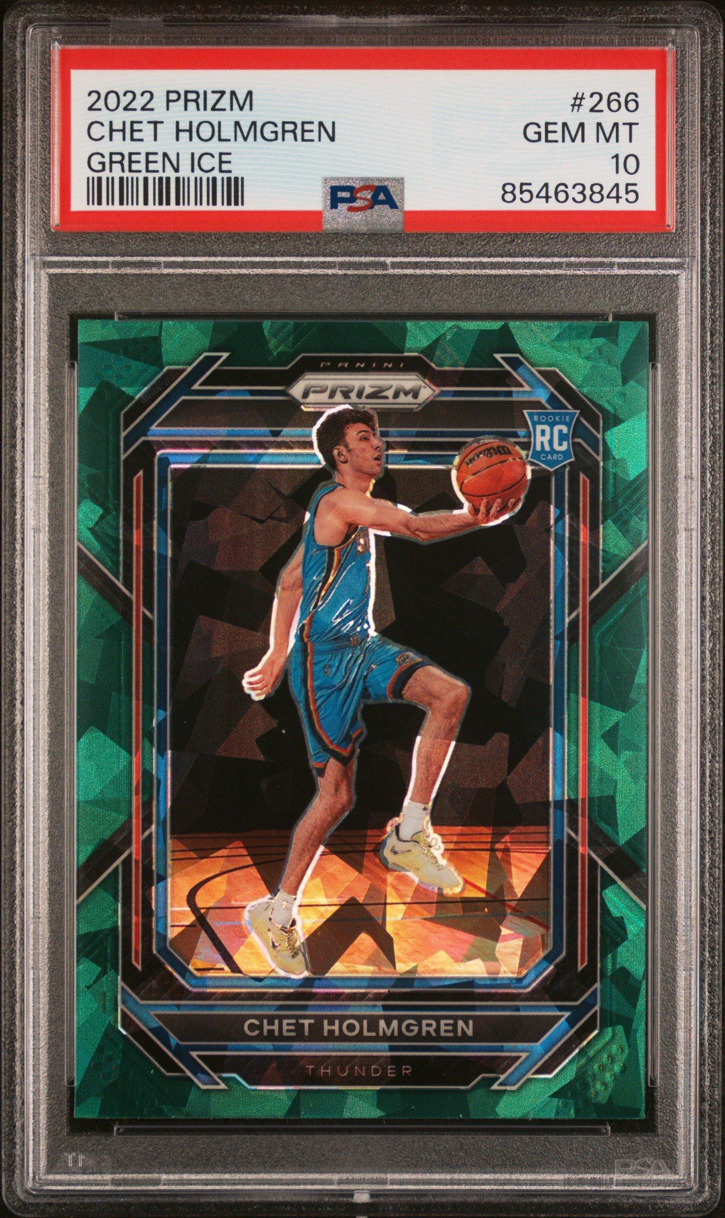 2022 Panini Prizm 266 Chet Holmgren Green Ice PSA 10