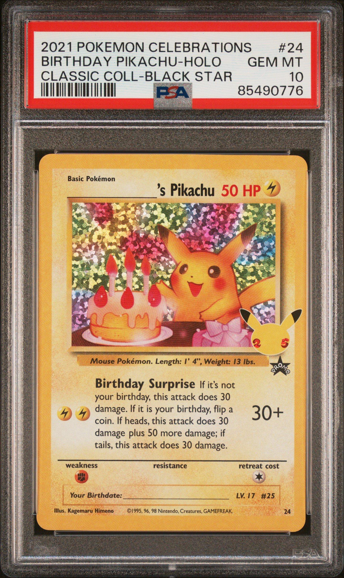 PSA 10】Birthday Pikachu Promo Holo Pokemon Celebrations