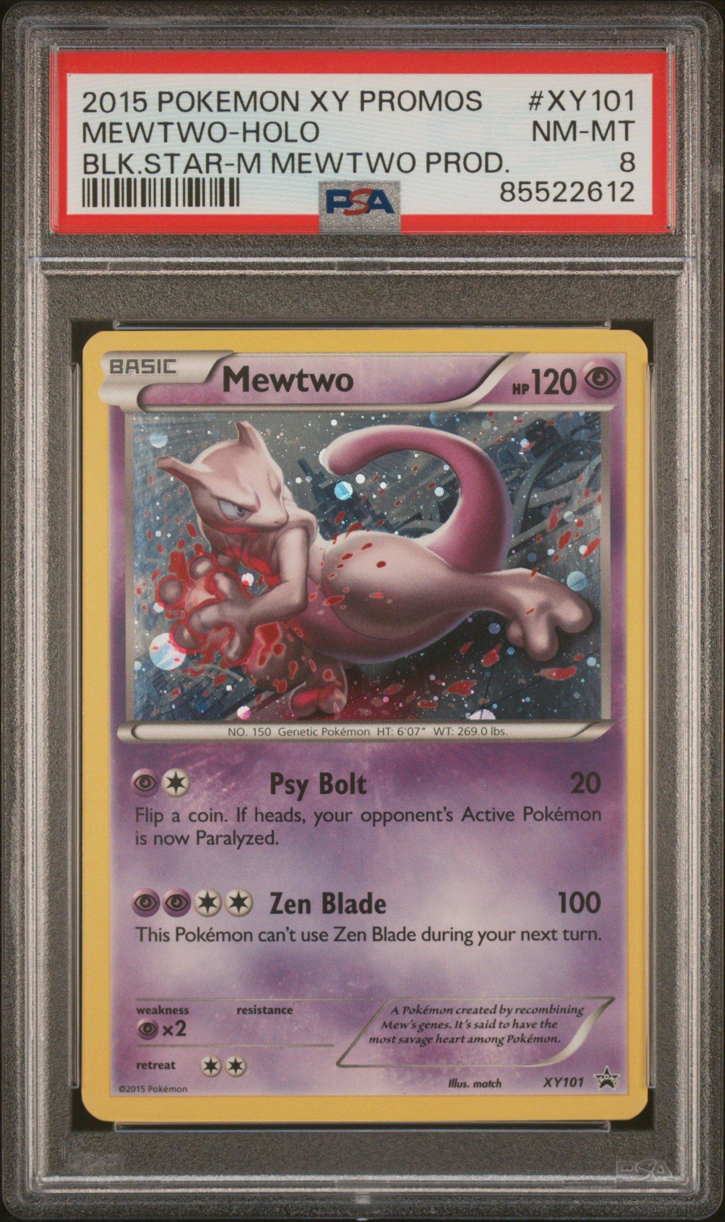 2015 Pokemon Xy Black Star Promos Xy101 Mewtwo-holo Mega Mewtwo Products PSA 8