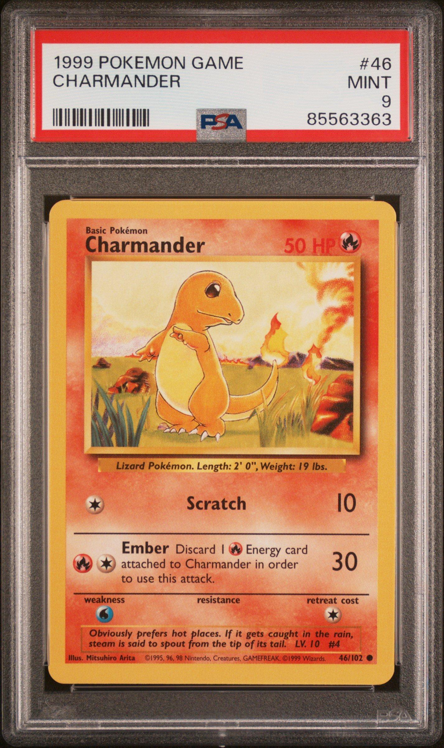 ポケモンカードゲーム PSA9 Charmander Shadowless 1999 1999 Pokemon Game 46 Charmander PSA 9 Graded Card | GameStop