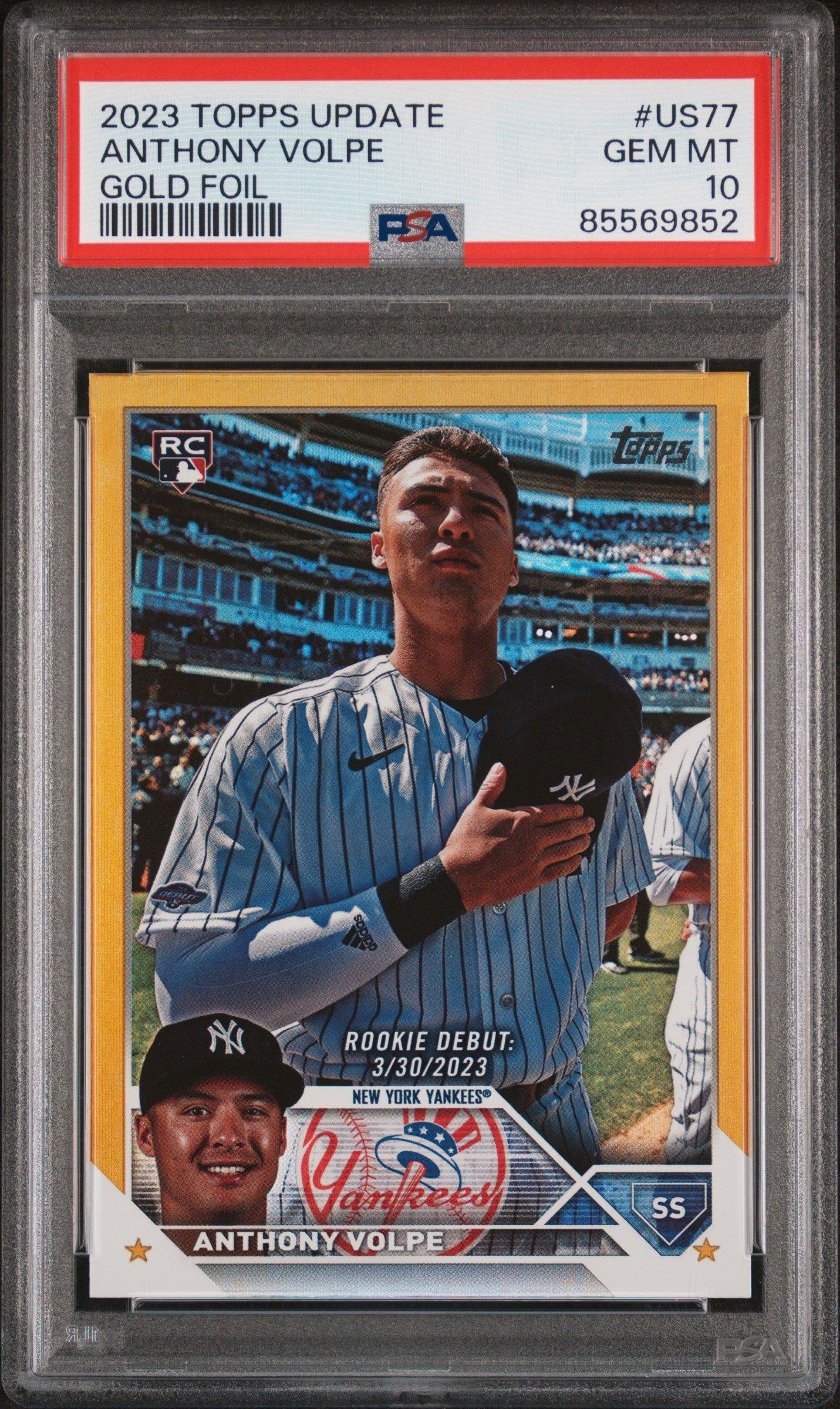 2023 Topps Update Us77 Anthony Volpe Gold Foil PSA 10