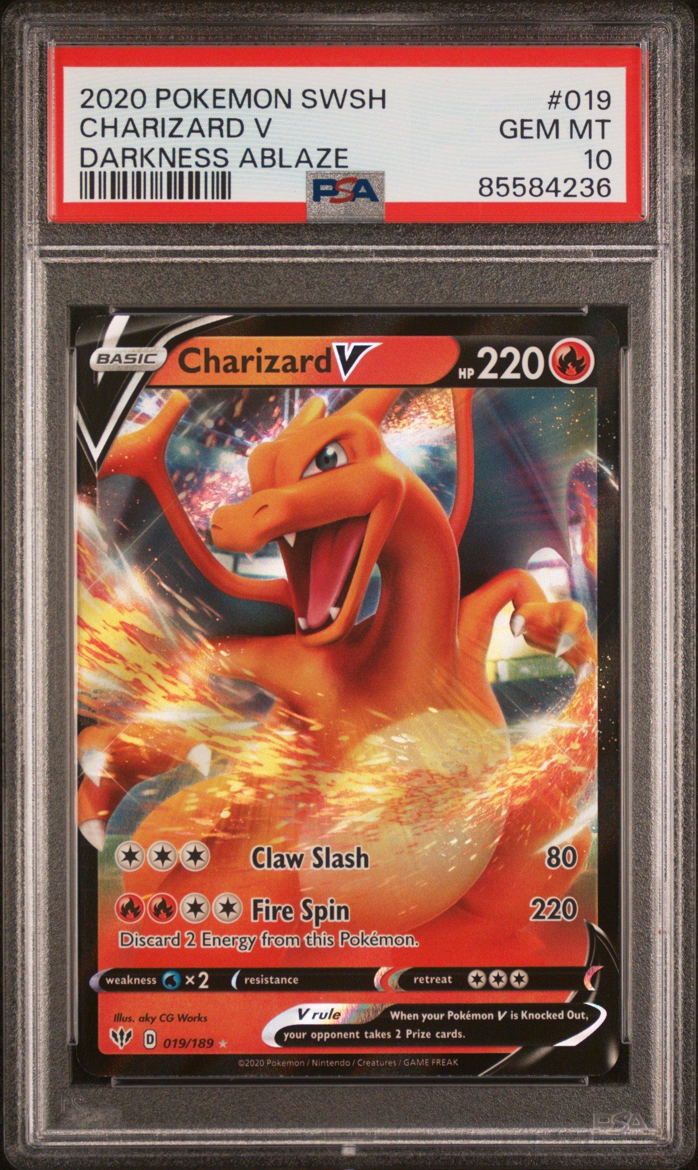 2020 Pokemon Sword & Shield Darkness Ablaze 019 Charizard V PSA 10