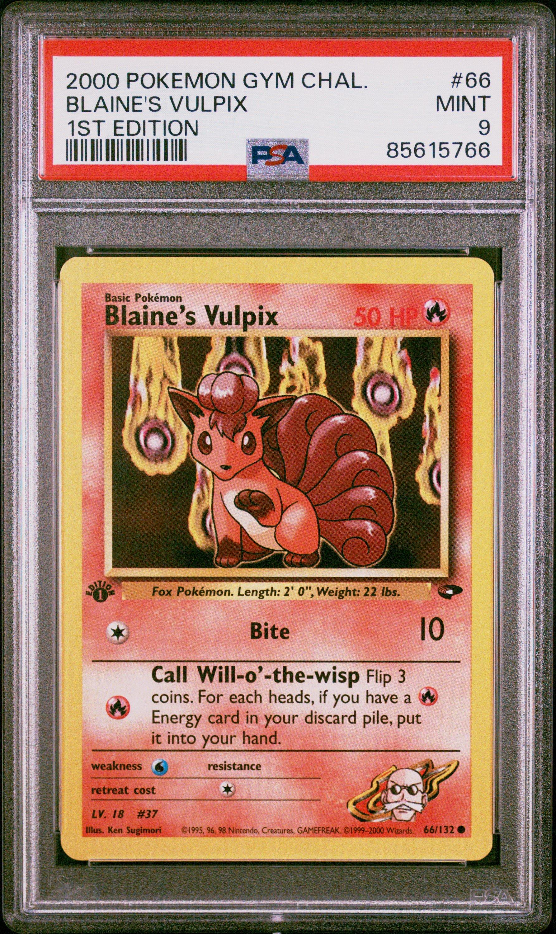 2000 Pokemon Gym Challenge 66 Blaine's Vulpix 1st Edition PSA 9 Graded Card  | GameStop