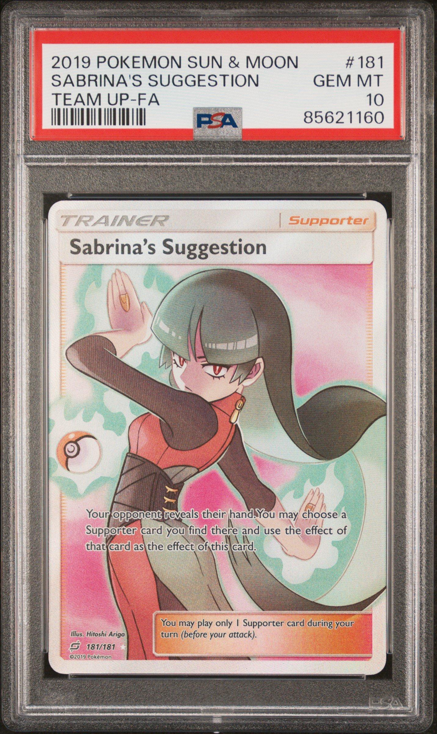 2019 Pokemon Sun & Moon Team Up 181 Sabrina's Suggestion PSA 10
