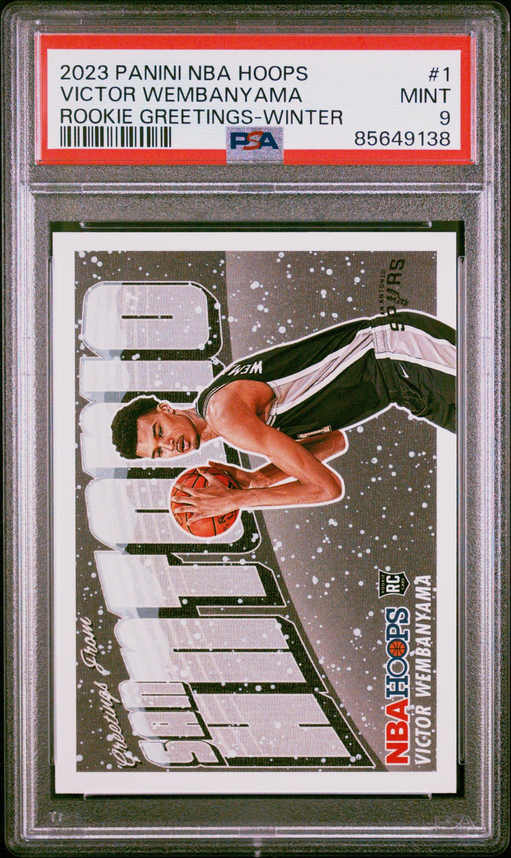 2023 Panini Nba Hoops Rookie Greetings 1 Victor Wembanyama Winter PSA