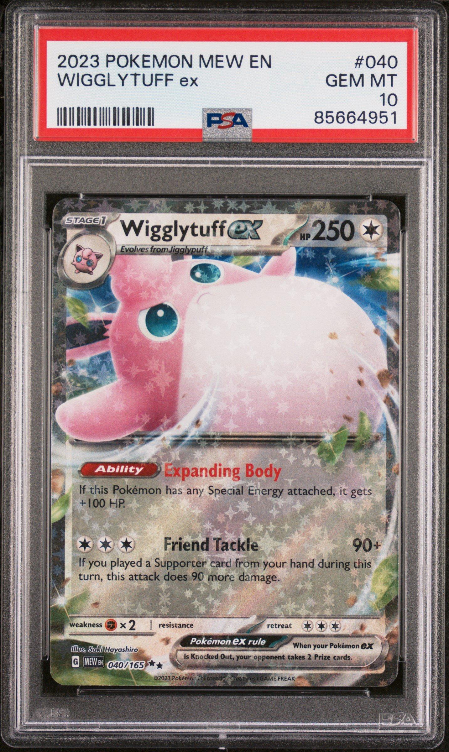 2023 Pokemon Mew En-151 040 Wigglytuff Ex PSA 10 Graded Card