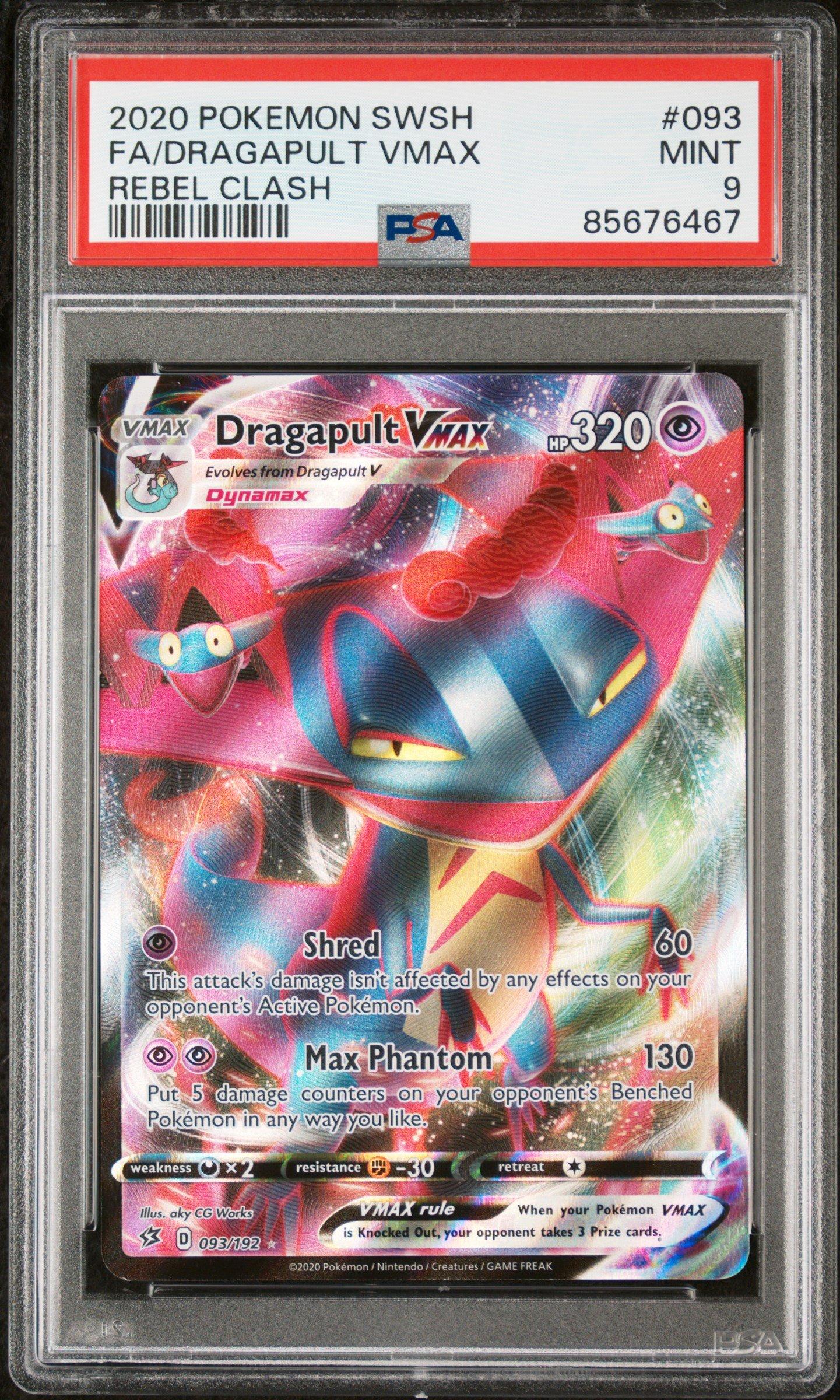 2020 Pokemon Sword & Shield Rebel Clash 093 Full Art/dragapult Vmax PSA 9 Graded  Card | GameStop
