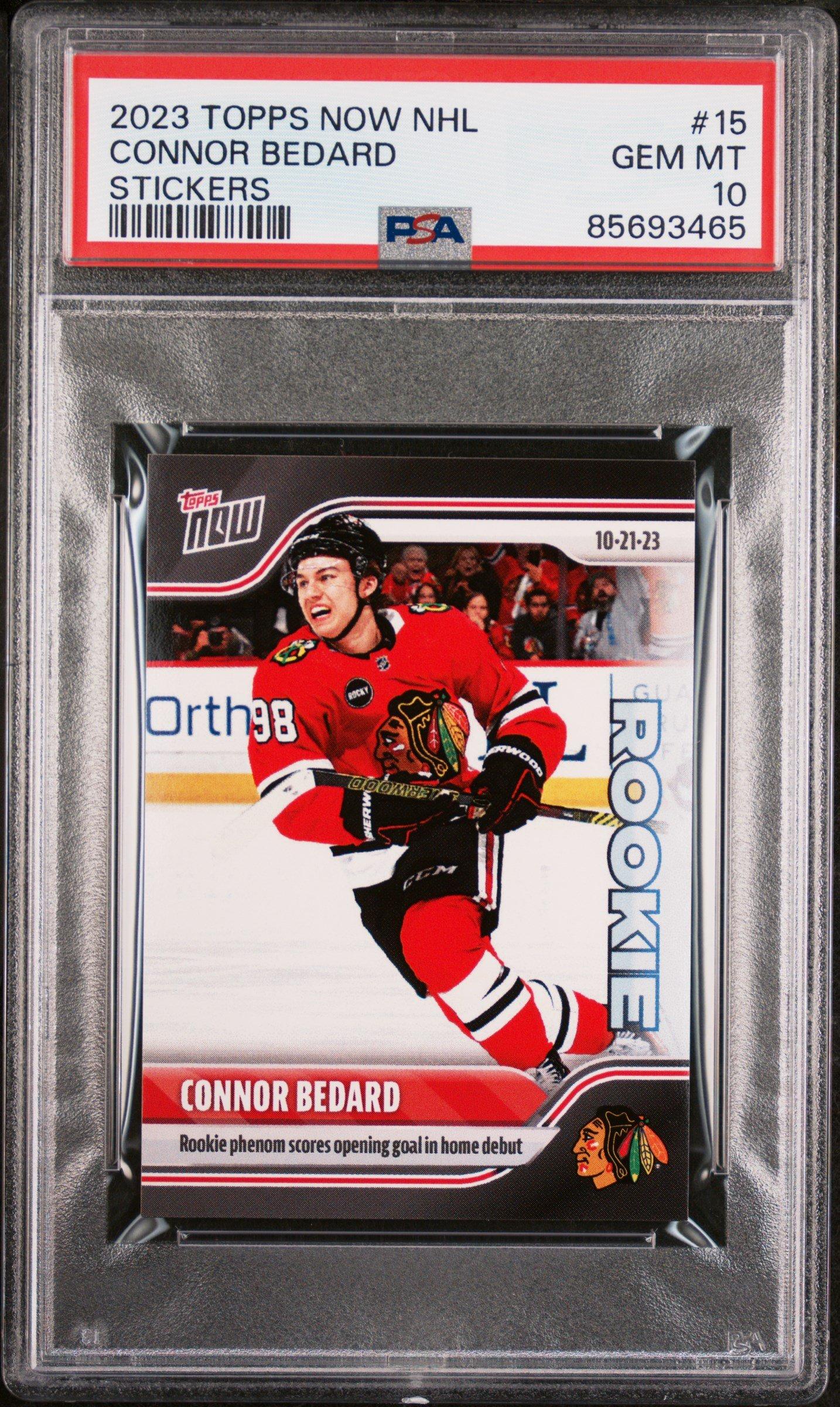 2023 Topps Now Nhl Stickers 15 Connor Bedard PSA 10