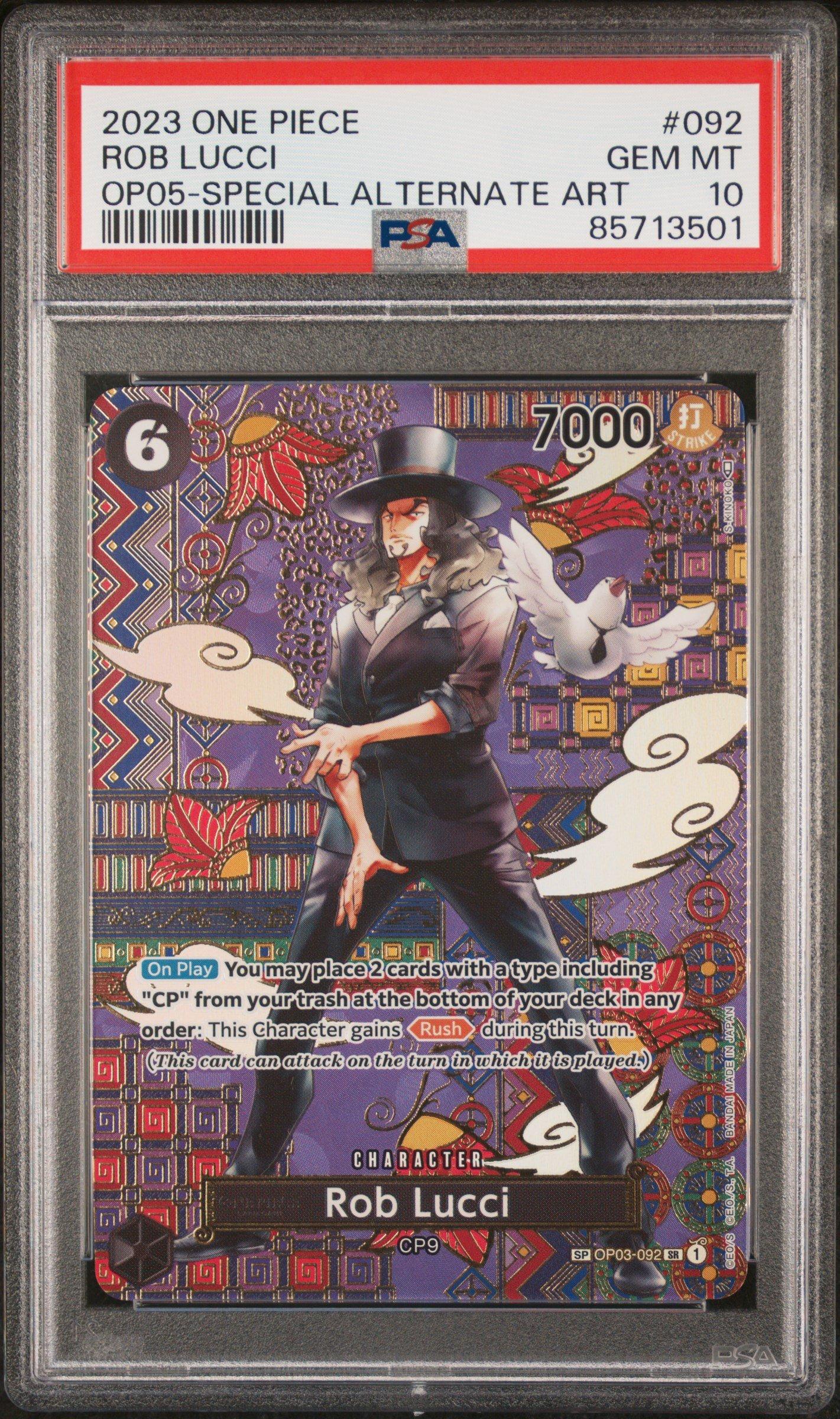 2023 One Piece Op05-awakening Of The New Era 092 Rob Lucci Special  Alternate Art PSA 10 Graded Card | GameStop
