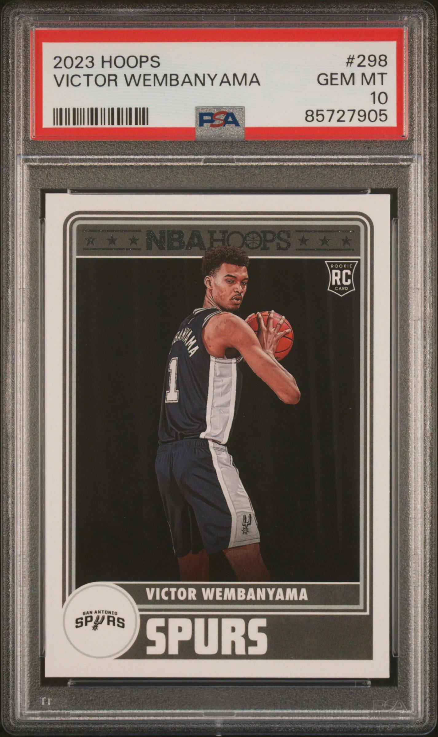 2023 Panini Nba Hoops 298 Victor Wembanyama PSA 10 Graded Card
