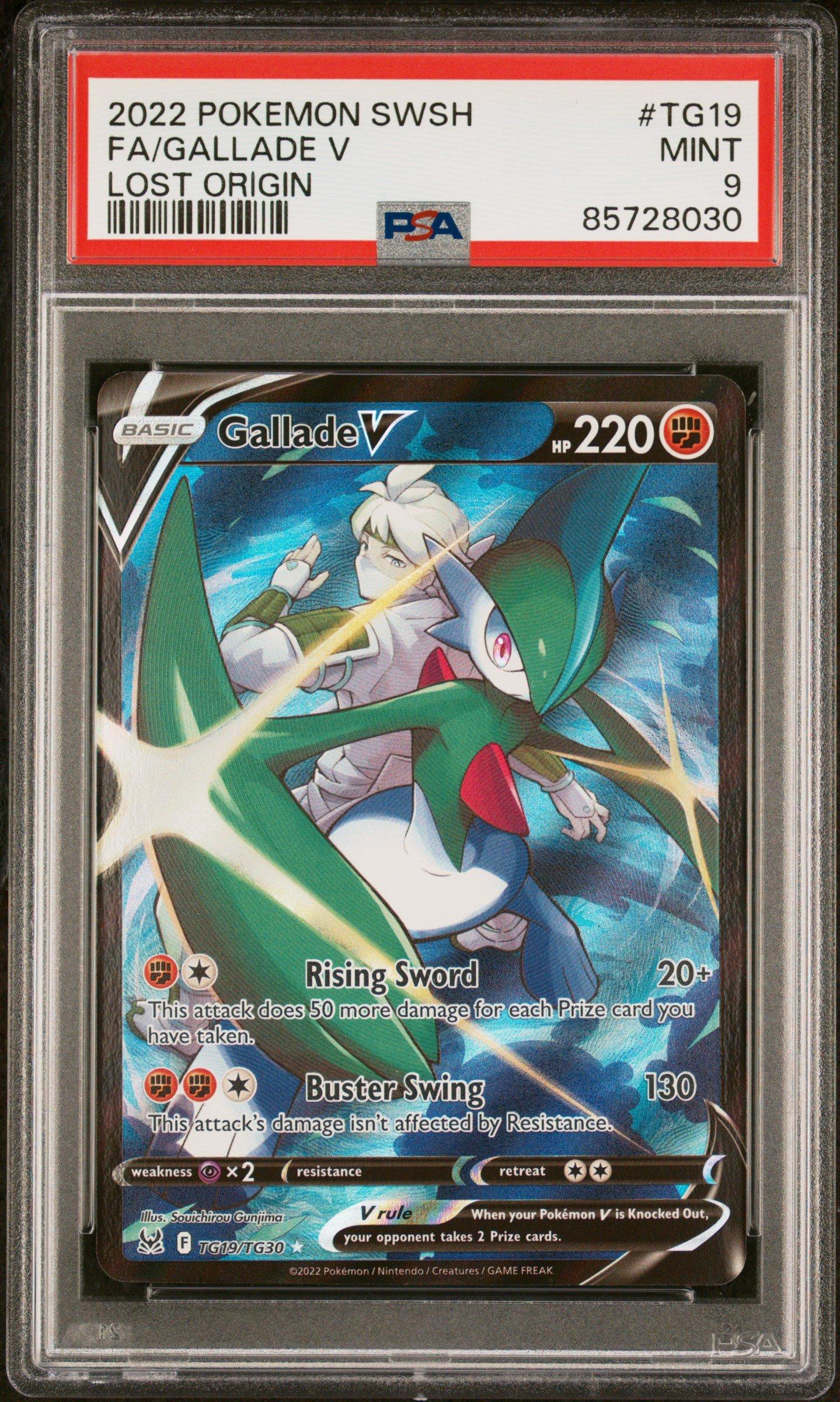 2022 Pokemon Sword & Shield Lost Origin Tg19 Full Art/gallade V PSA