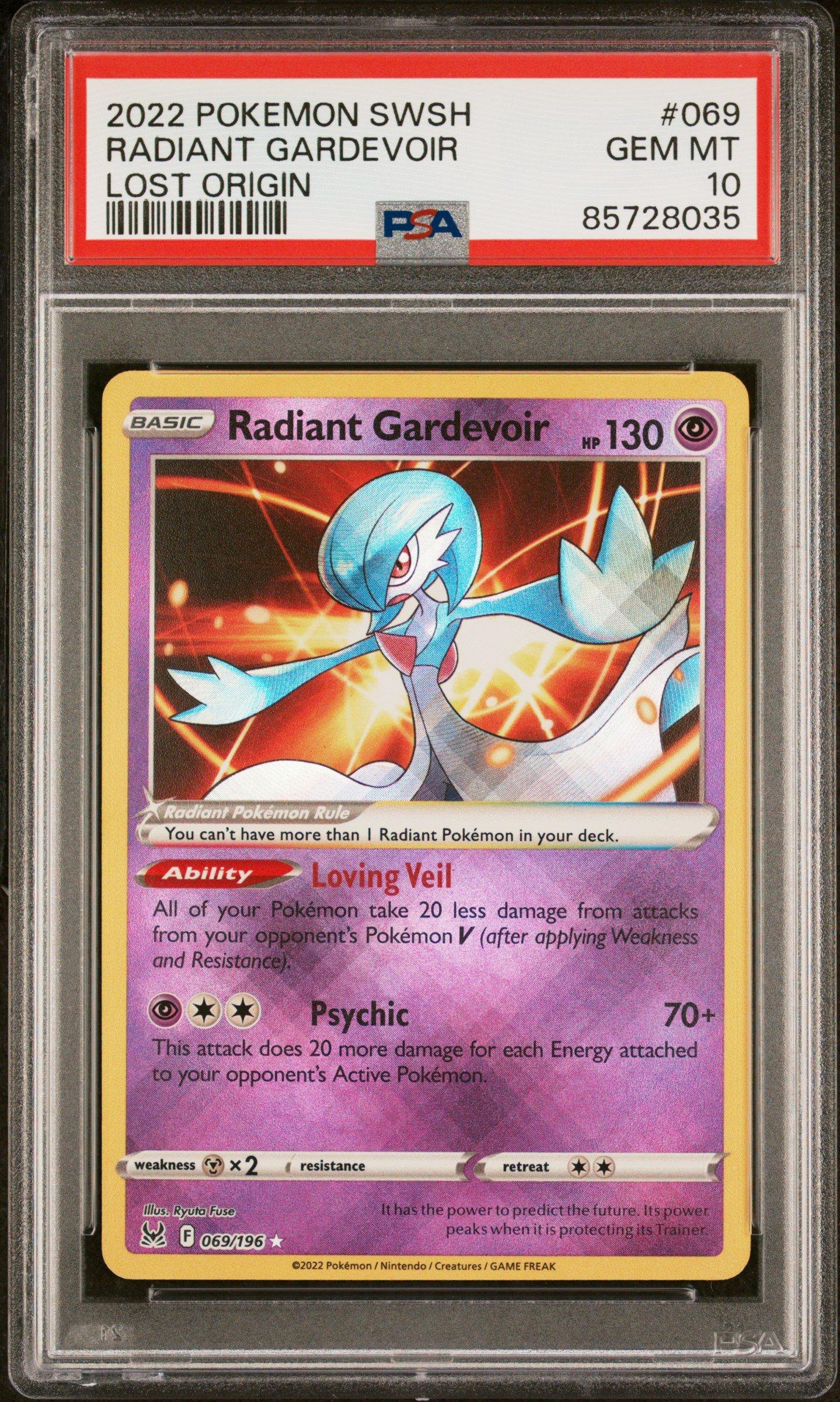 2022 Pokemon Sword & Shield Lost Origin 069 Radiant Gardevoir PSA 10
