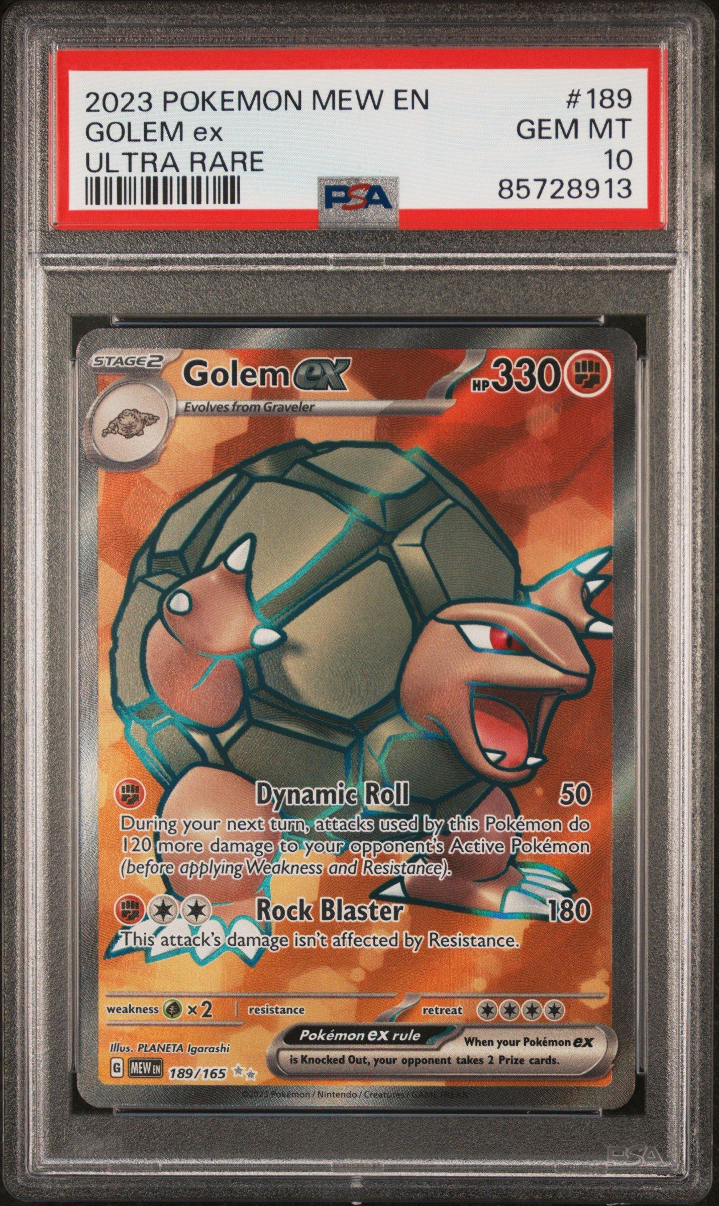 2023 Pokemon Mew En-151 189 Golem Ex Ultra Rare PSA 10 Graded Card