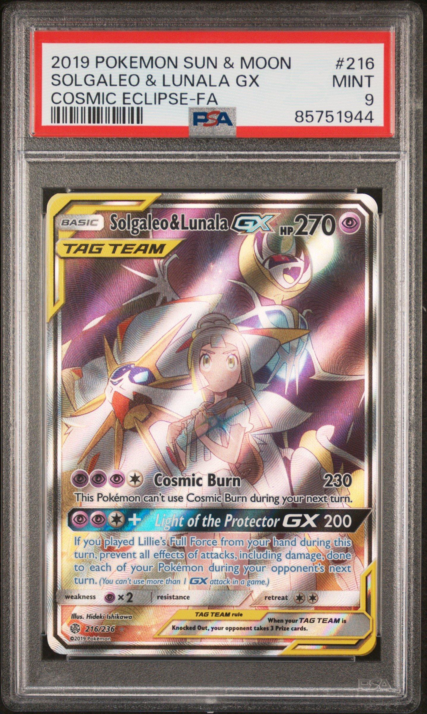2019 Pokemon Sun & Moon Cosmic Eclipse 216 Full Art/solgaleo