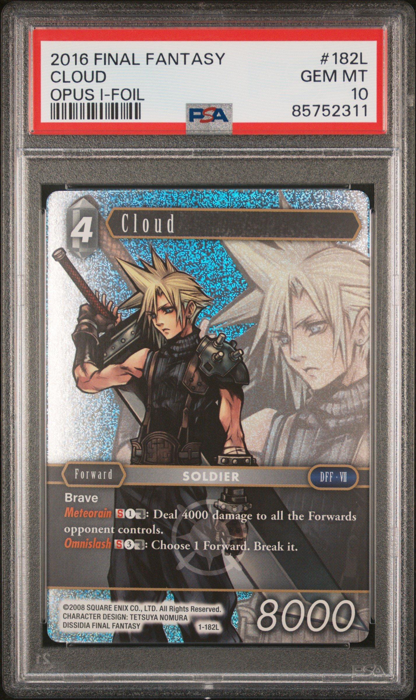 2016 Final Fantasy Opus I 182l Cloud Foil PSA 10