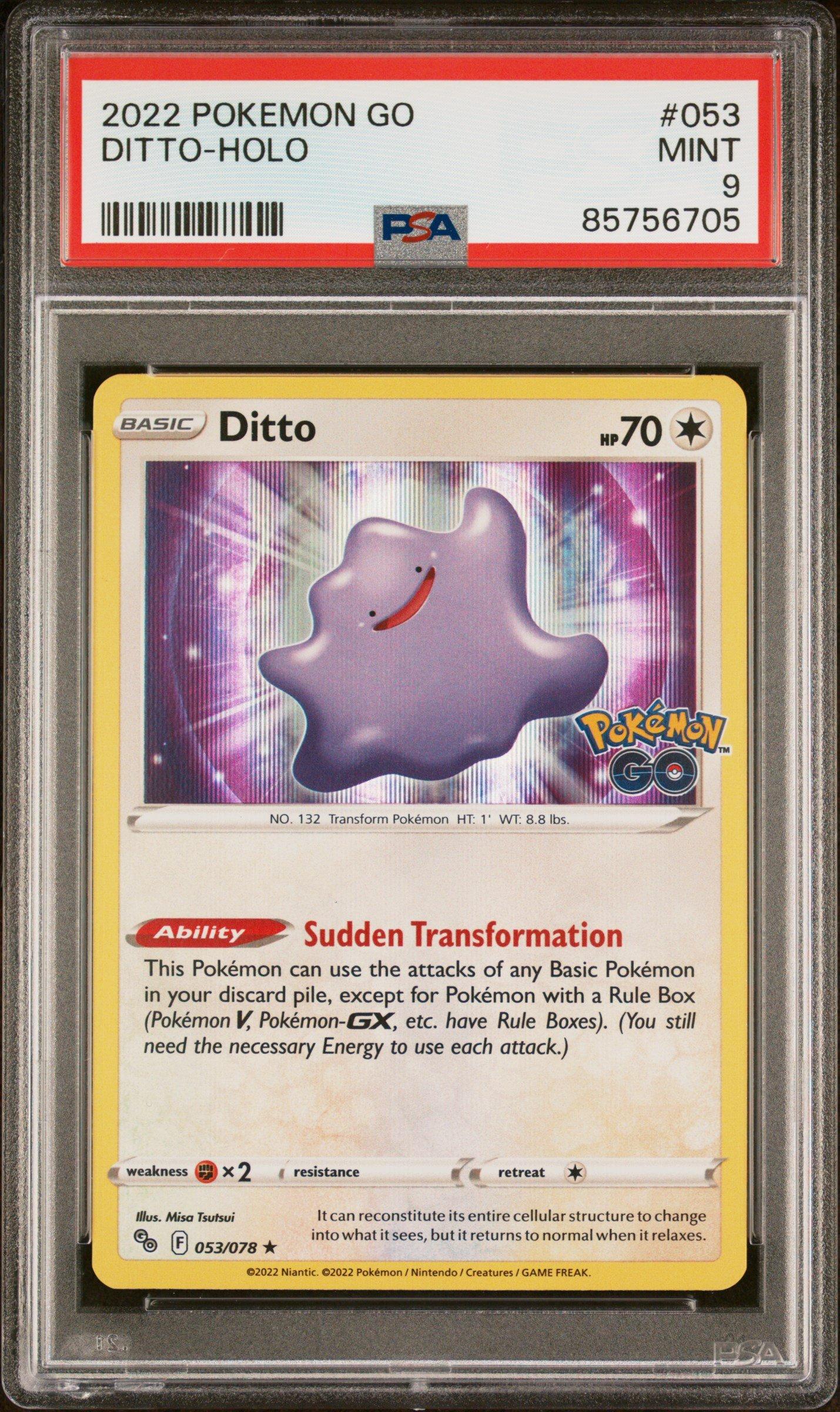 2022 Pokemon Go 053 Ditto-holo PSA 9 Graded Card | GameStop