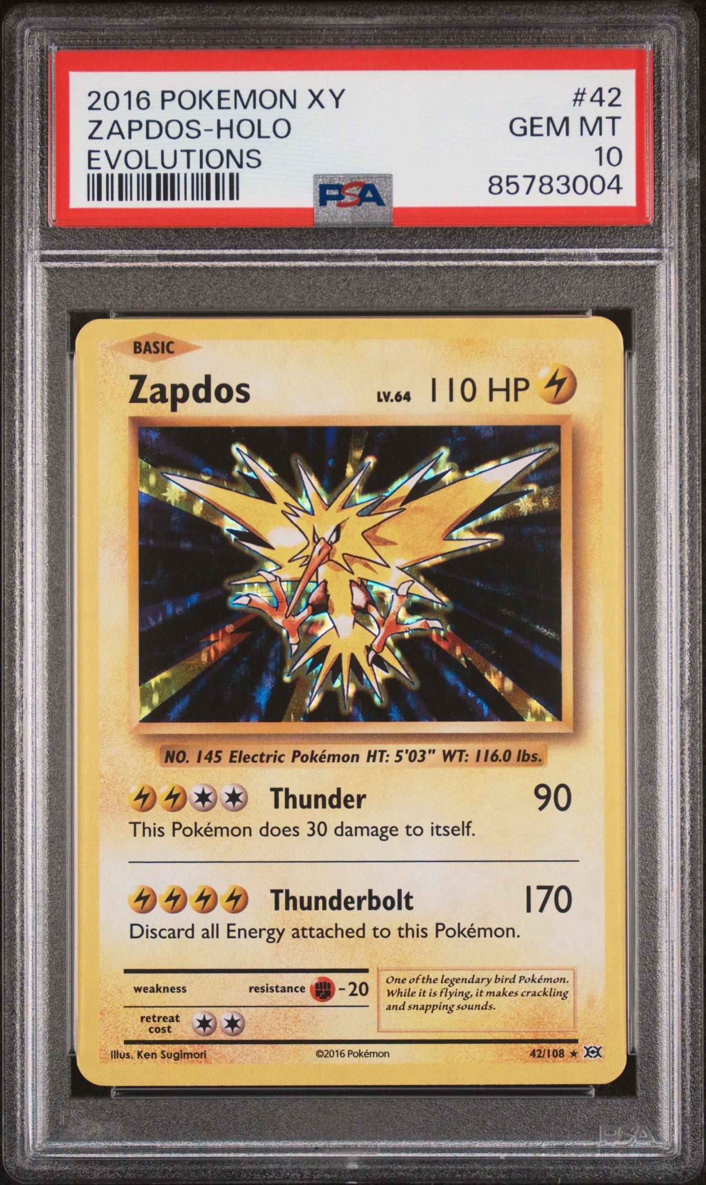 2016 Pokemon Xy Evolutions 42 Zapdos-holo PSA 10 | GameStop