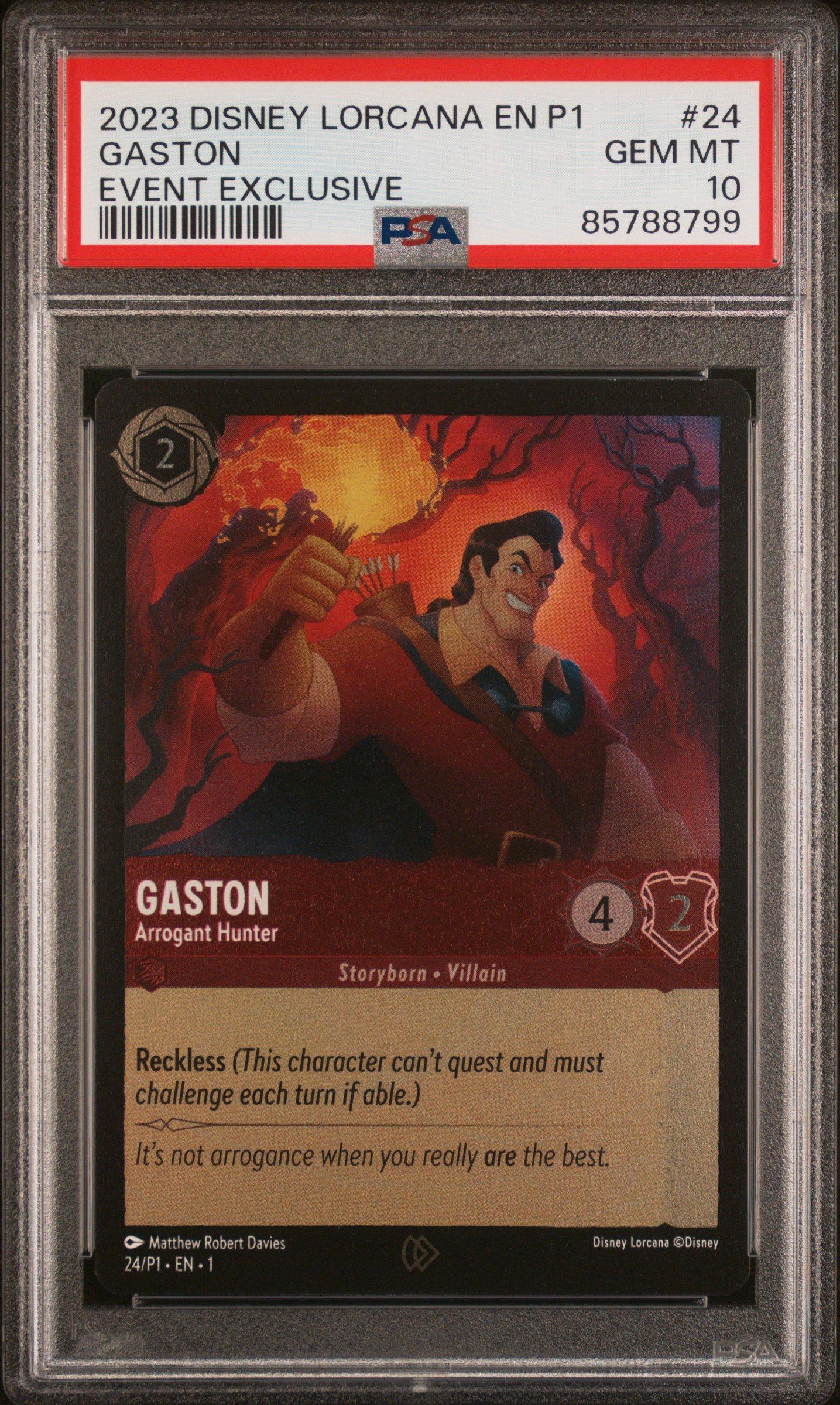 2023 Disney Lorcana En P1-promo 24 Gaston - Arrogant Hunter Event Exclusive PSA 10