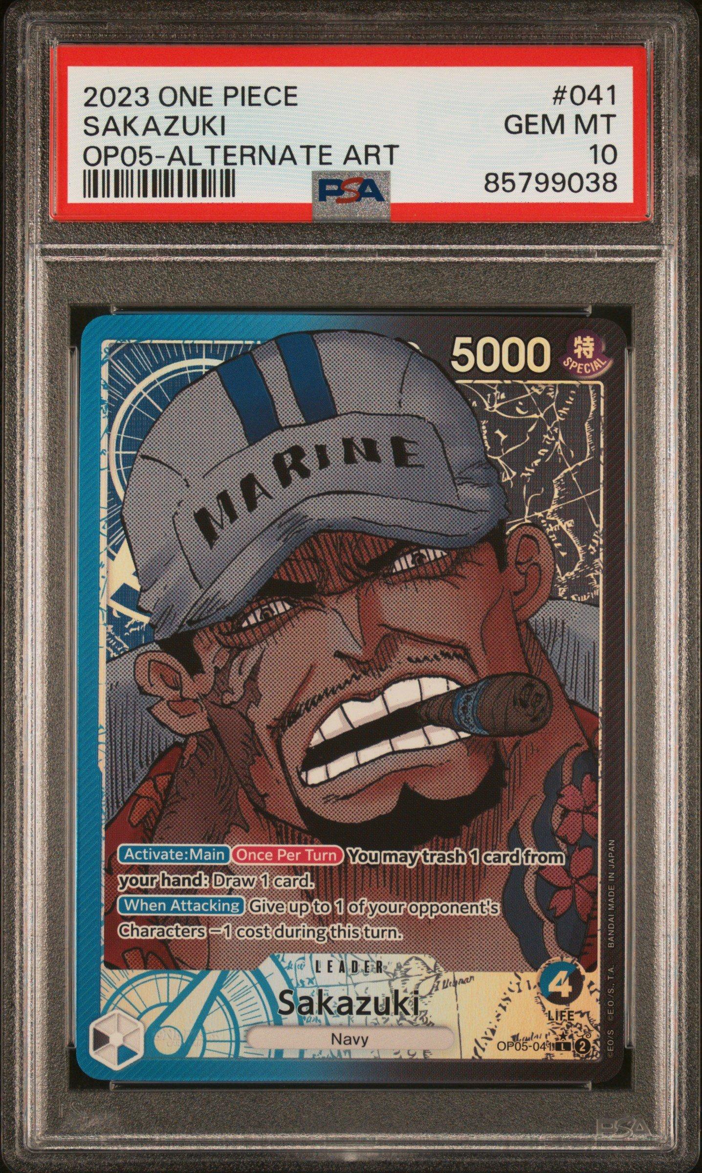 2023 One Piece Op05-awakening Of The New Era 041 Sakazuki Alternate Art PSA 10