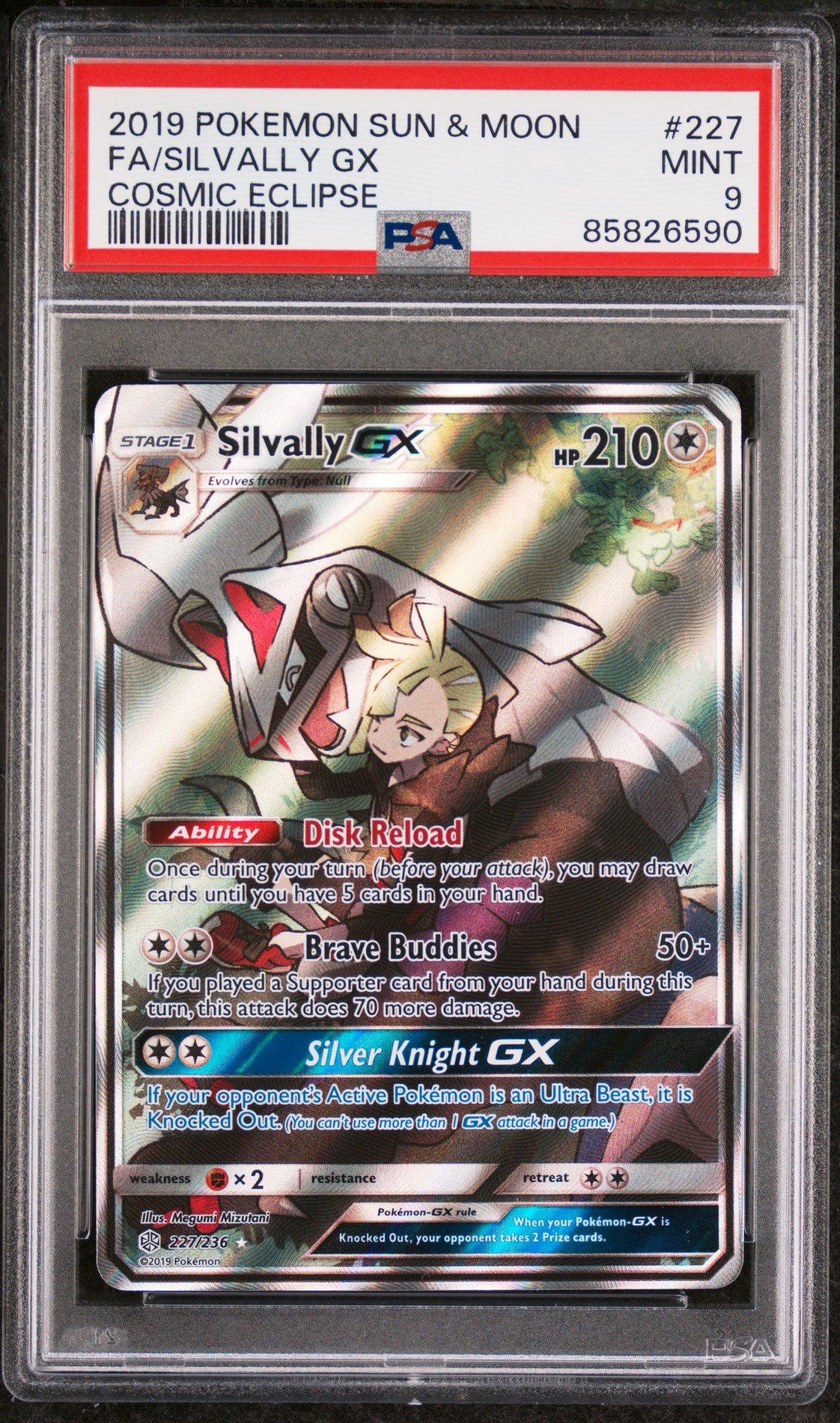 2019 Pokemon Sun & Moon Cosmic Eclipse 227 Full Art/silvally Gx PSA 9 ...