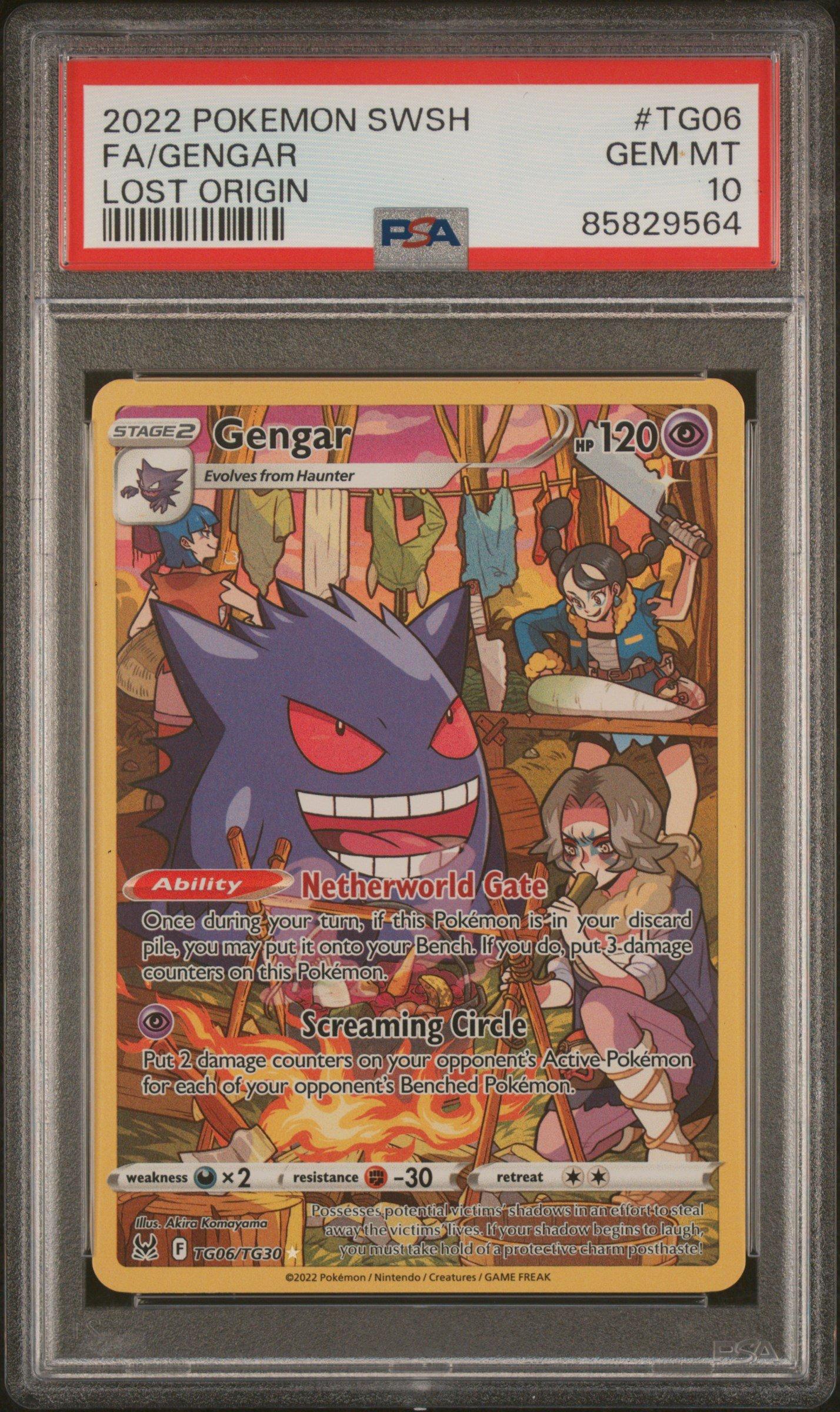 2022 Pokemon Sword & Shield Lost Origin Tg06 Full Art/gengar PSA