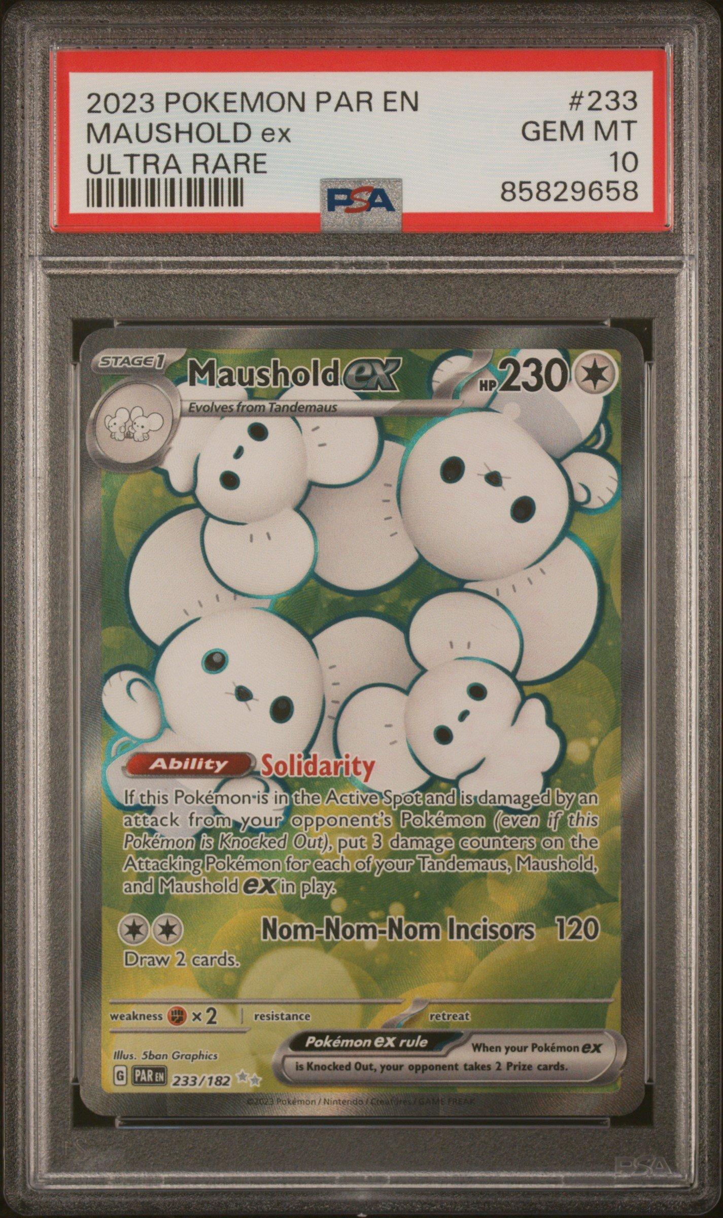 2023 Pokemon Par En-paradox Rift 233 Maushold Ex Ultra Rare PSA 10