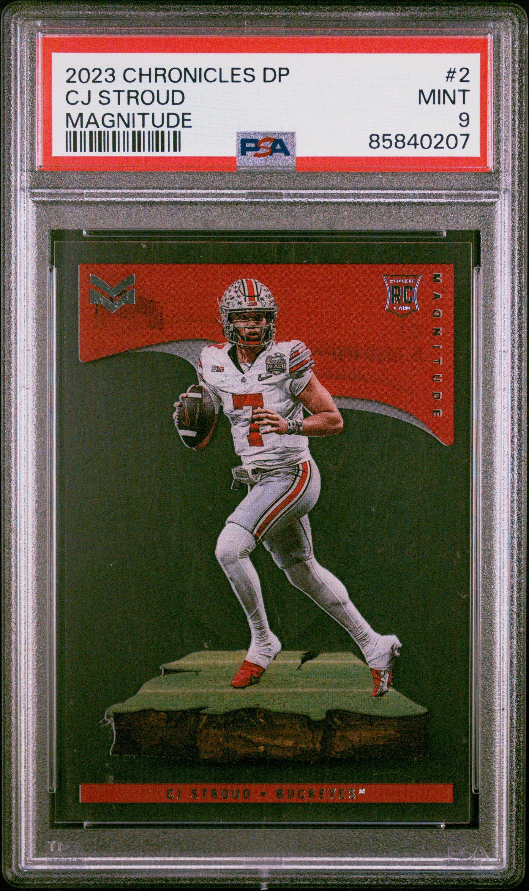 2023 Panini Chronicles Draft Picks Magnitude 2 Cj Stroud PSA 9