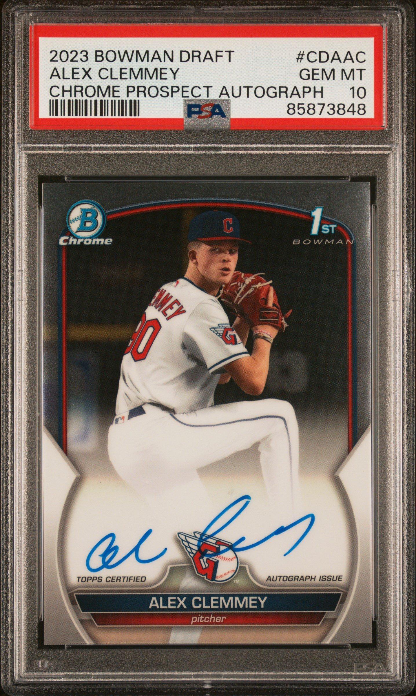 2023 Bowman Draft Chrome Prospect Autograph Cdaac Alex Clemmey PSA 10