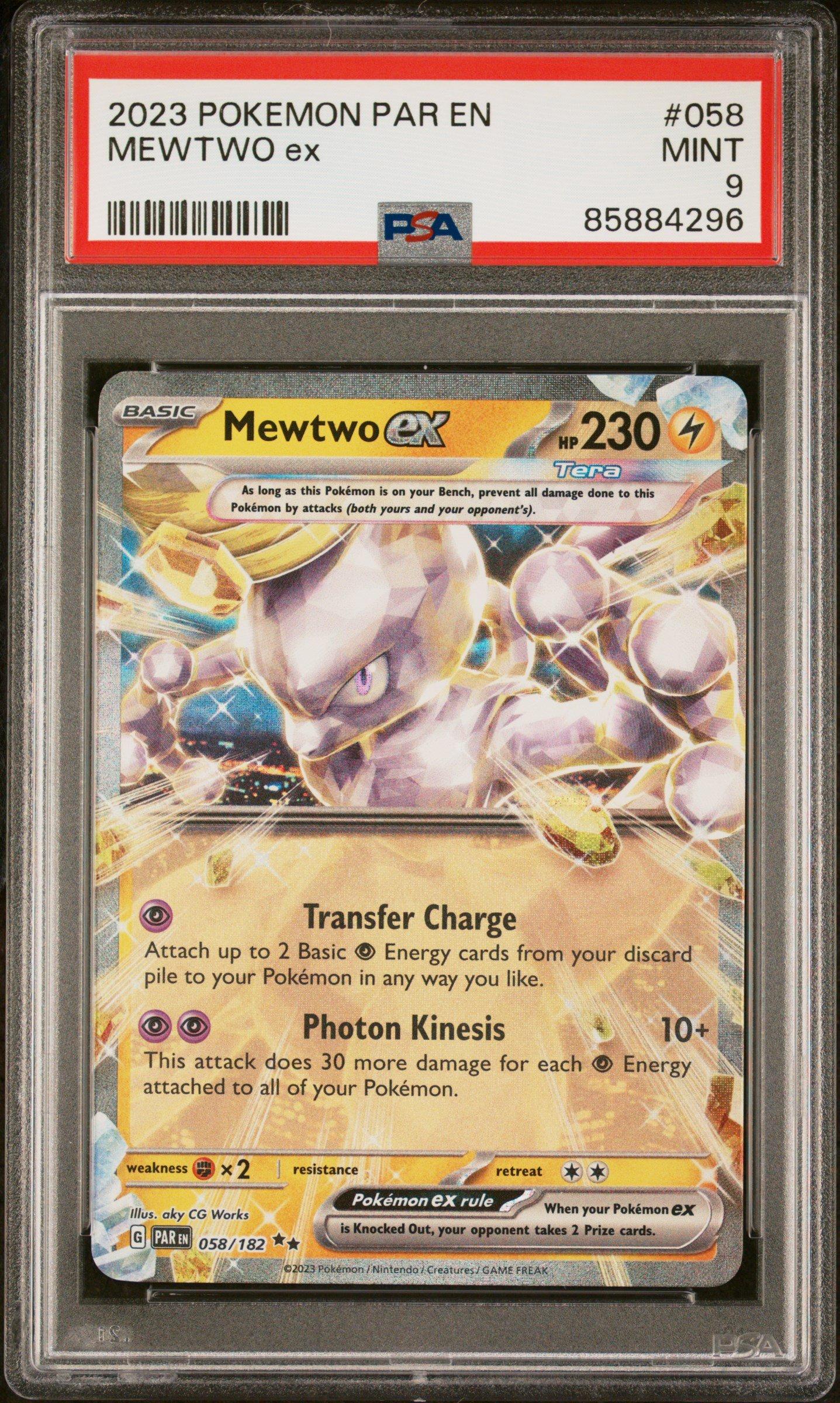 2023 Pokemon Par En-paradox Rift 058 Mewtwo Ex PSA 9 Graded Card