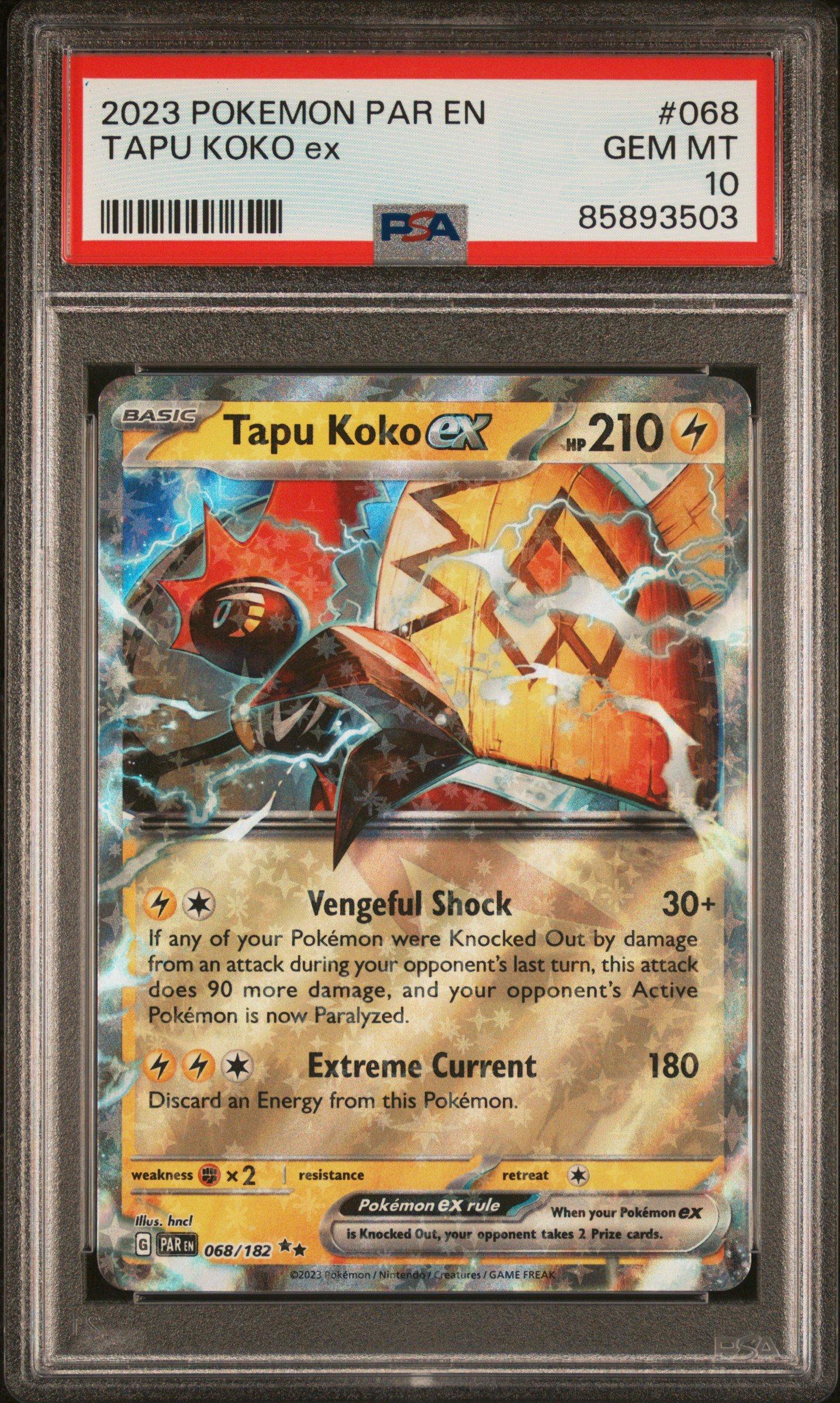 2023 Pokemon Par En-paradox Rift Tapu Koko Ex PSA 10