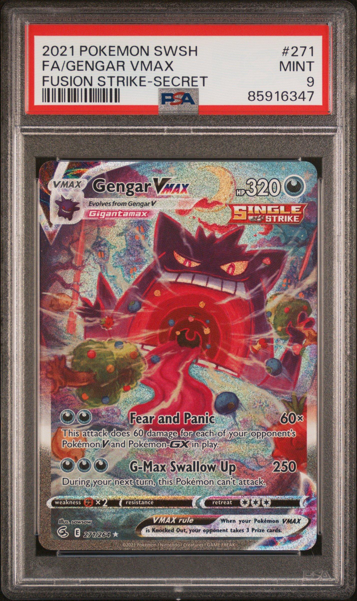 2021 Pokemon Sword & Shield Fusion Strike 271 Full Art/gengar Vmax
