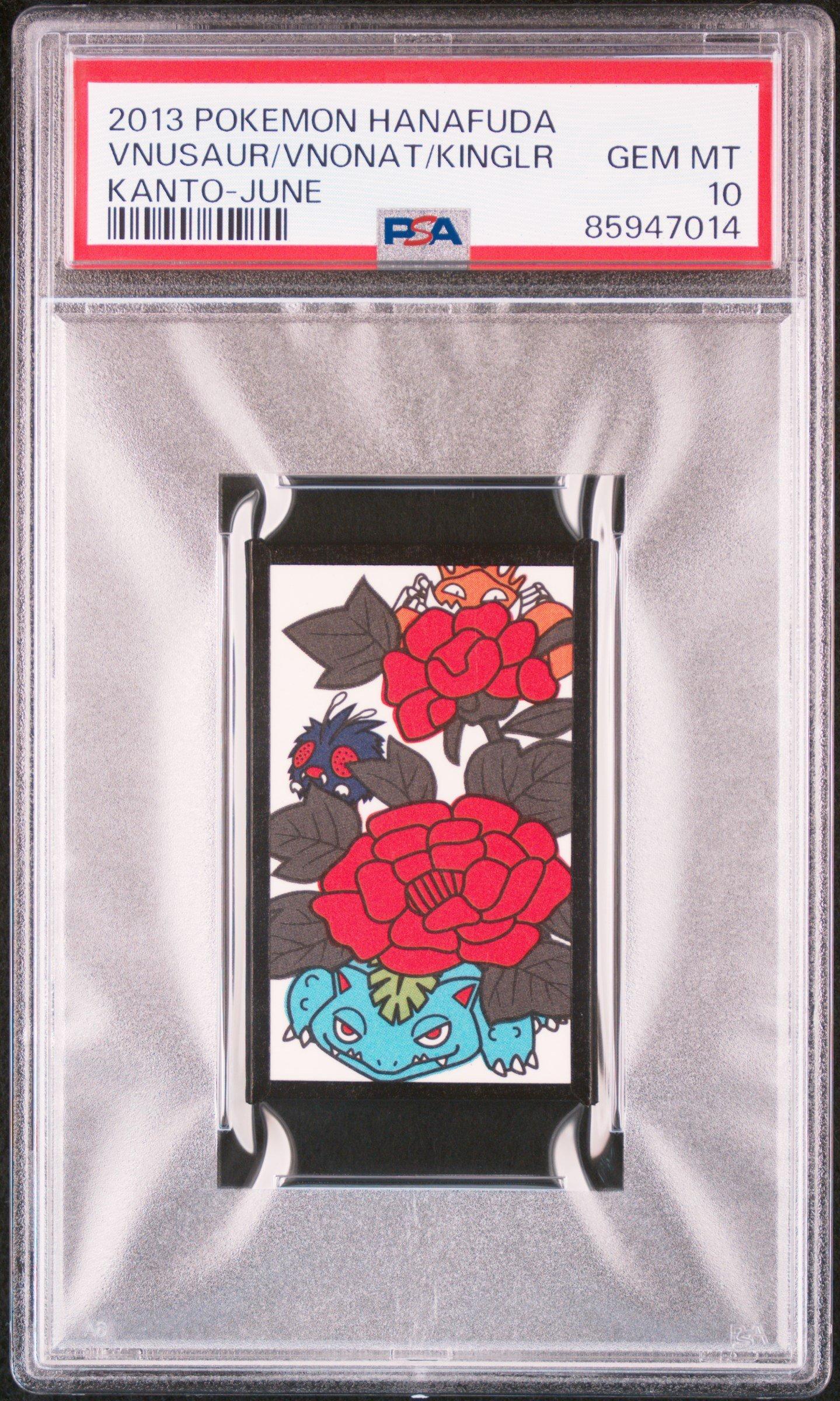 2013 Pokemon Hanafuda Kanto Venusaur\venonat\kingler June PSA 10