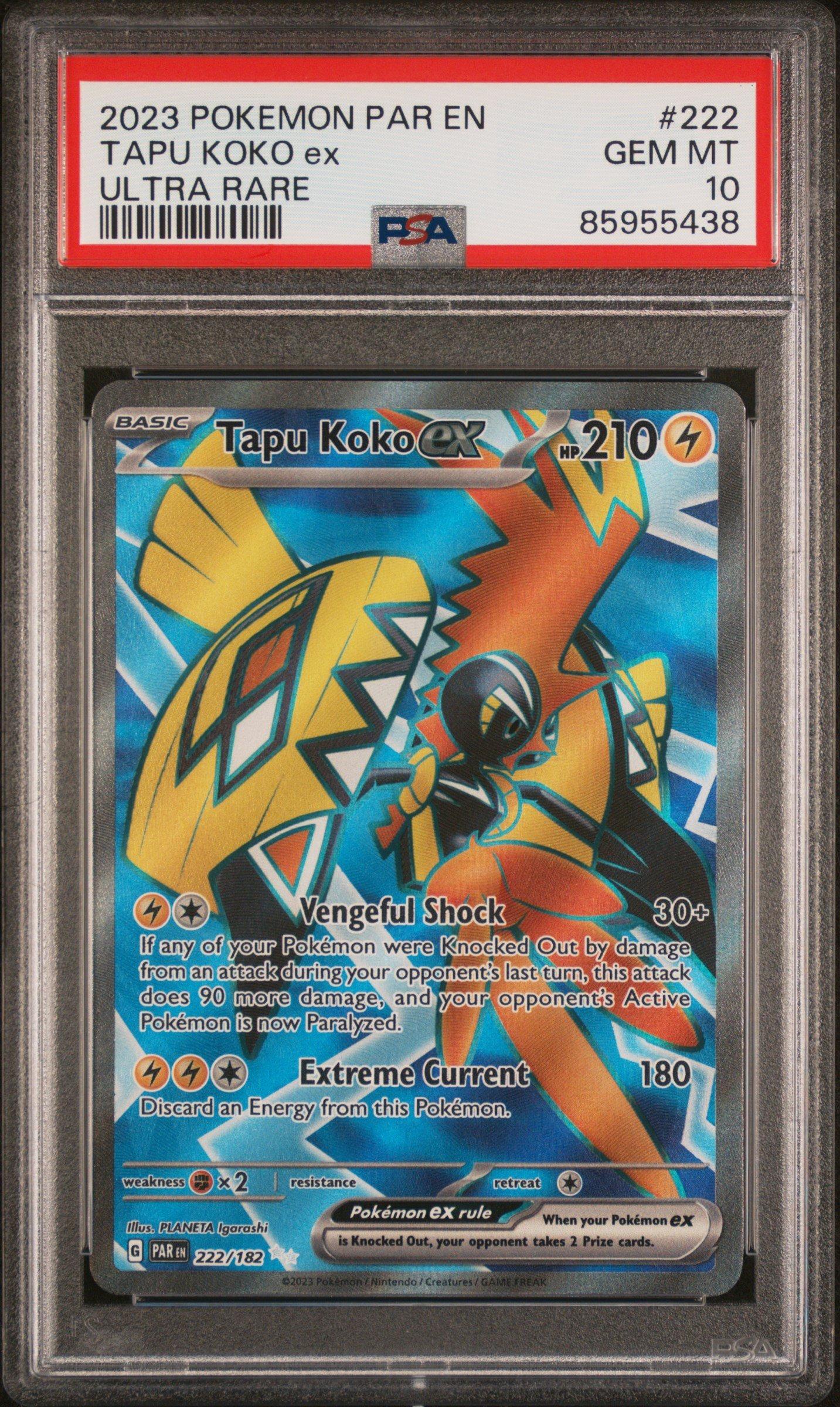 2023 Pokemon Par En-paradox Rift 222 Tapu Koko Ex Ultra Rare PSA 10
